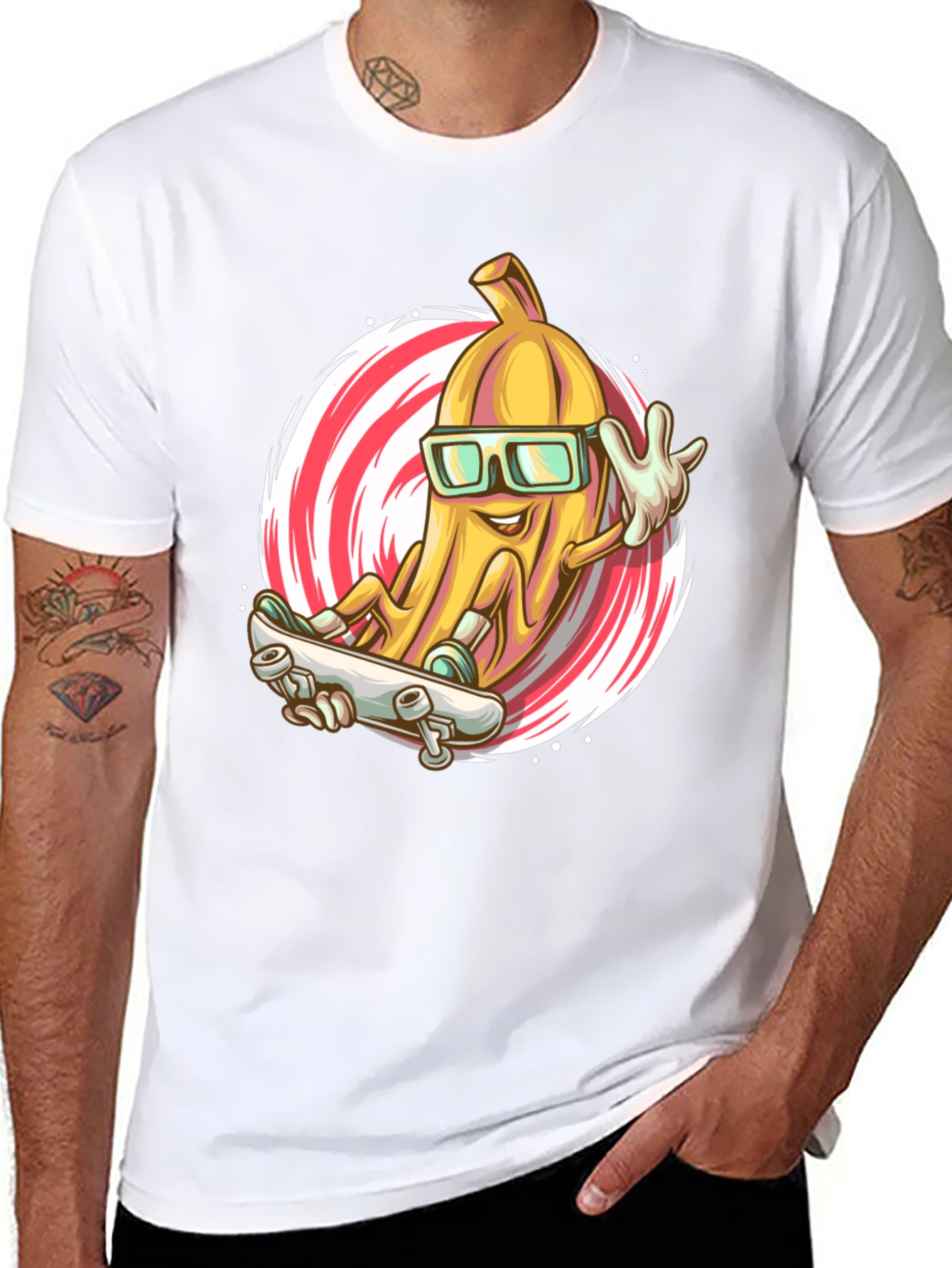 Black Cool Banana Skateboard T-Shirt view 8