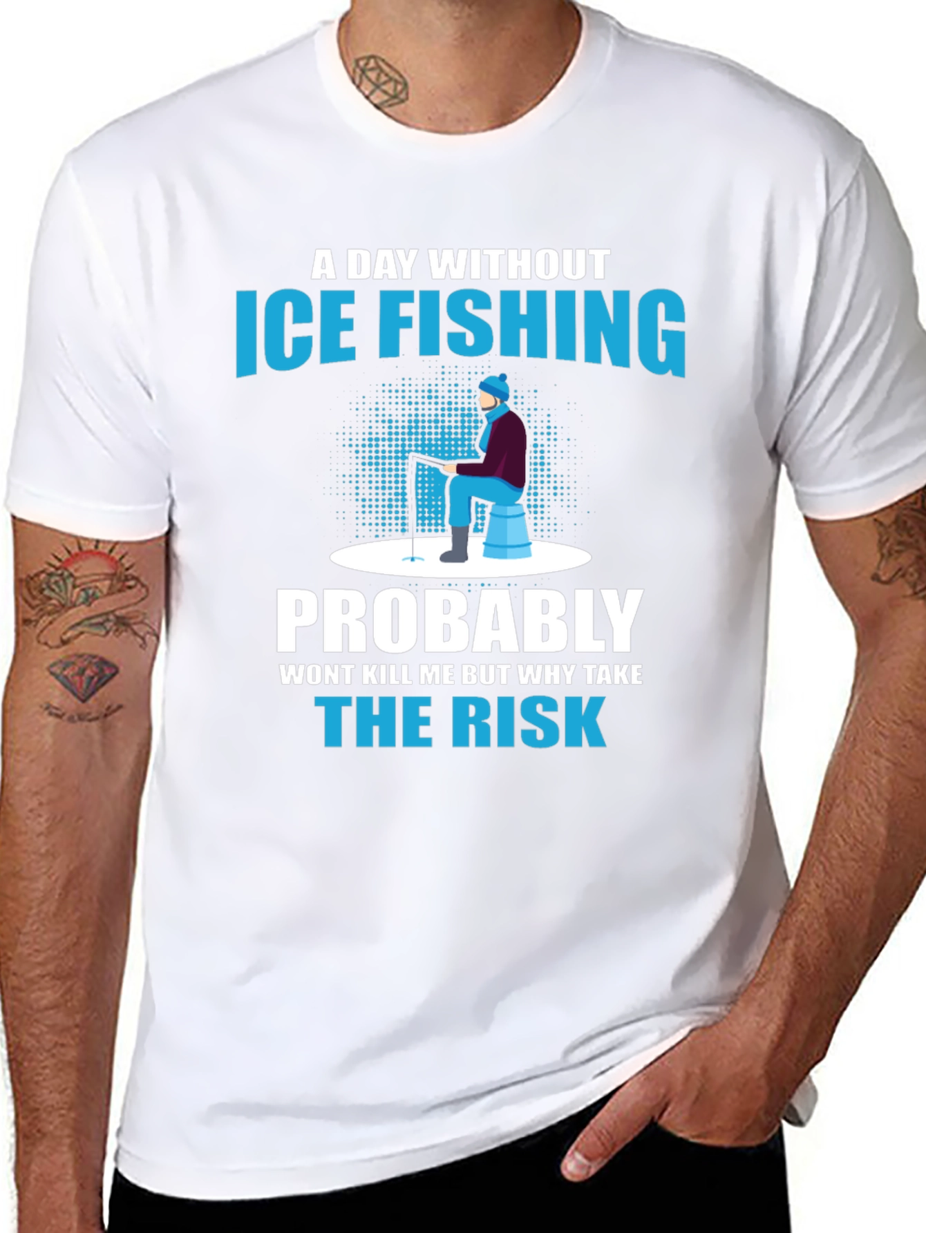 Black Ice Fishing Graphic T-Shirt view 8