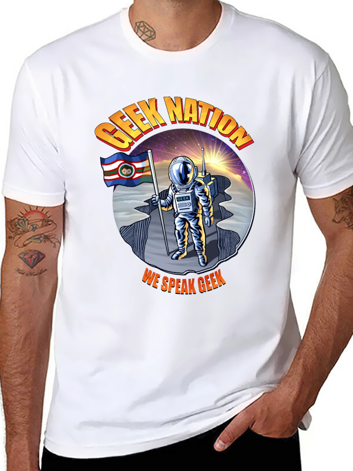 Black Geek Nation T-Shirt: Astronaut Design view 8