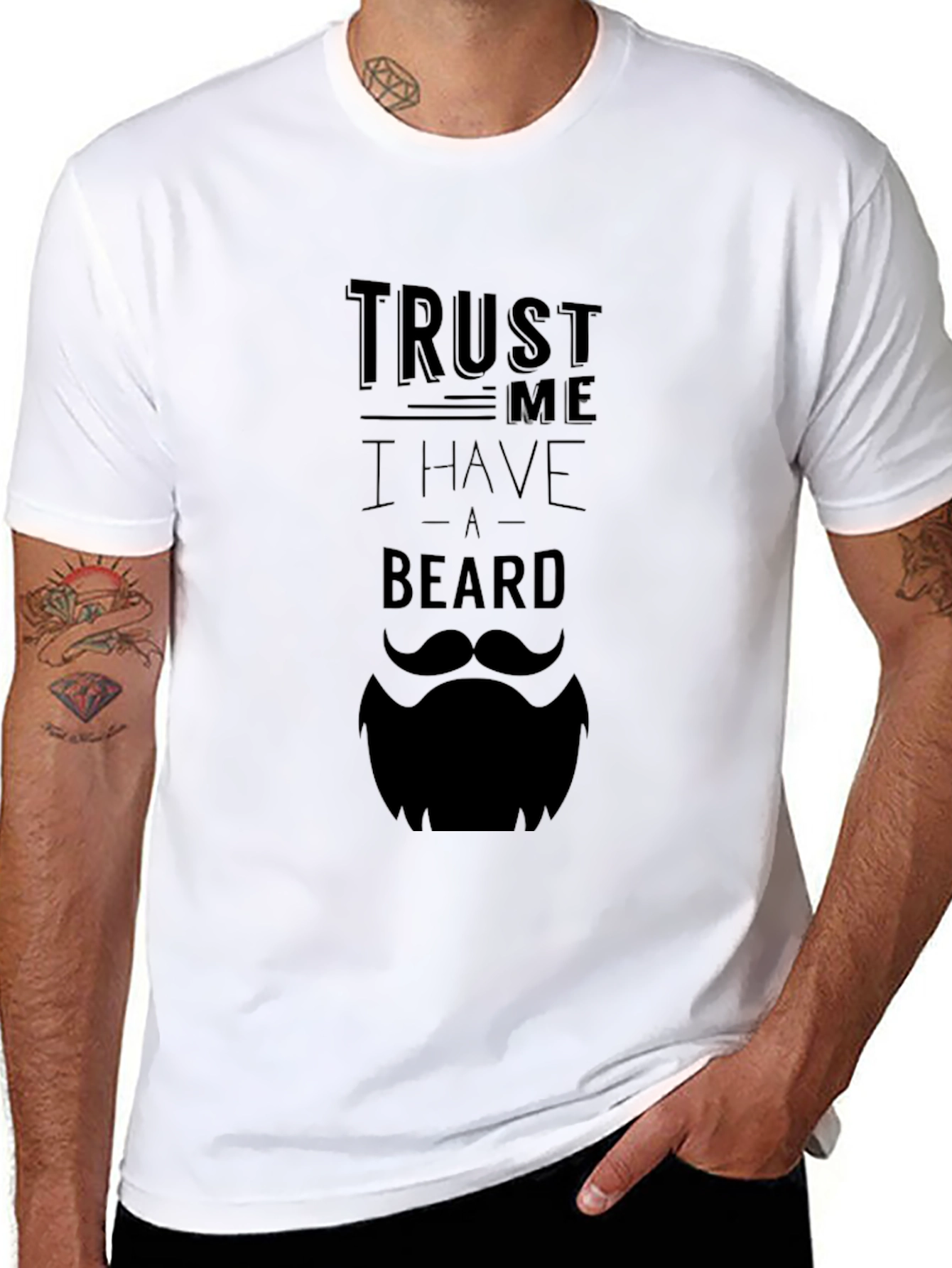 Black Trust Me I Have A Beard Graphic T-Shirt view 8