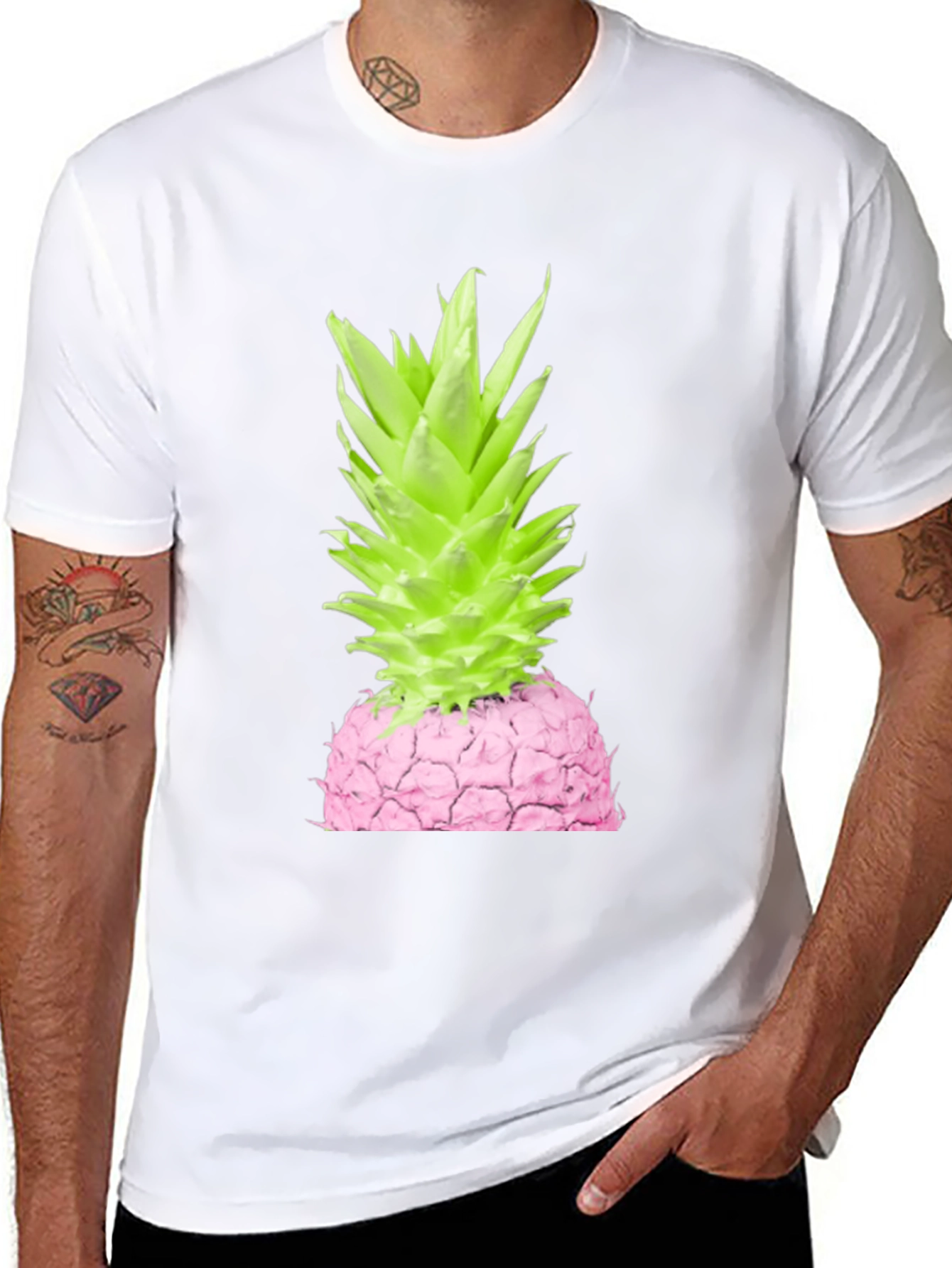 Black Pink Pineapple Graphic Tee view 8