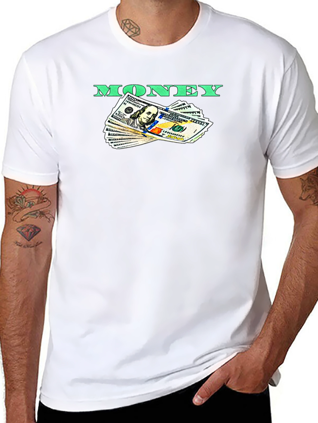 Money Graphic Tee - Black - 8