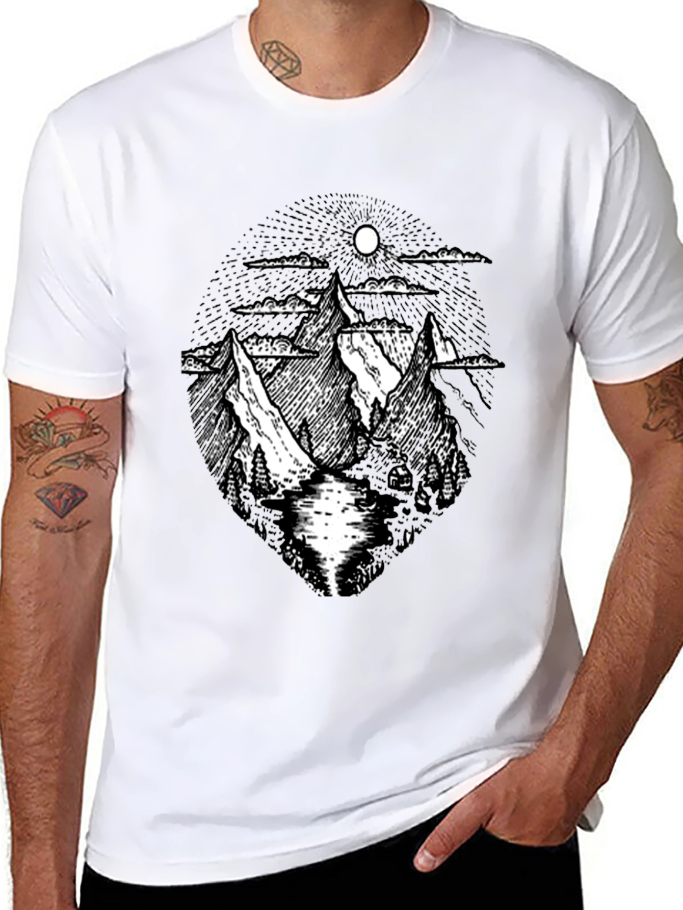 Black Mountain Graphic Black T-Shirt view 8