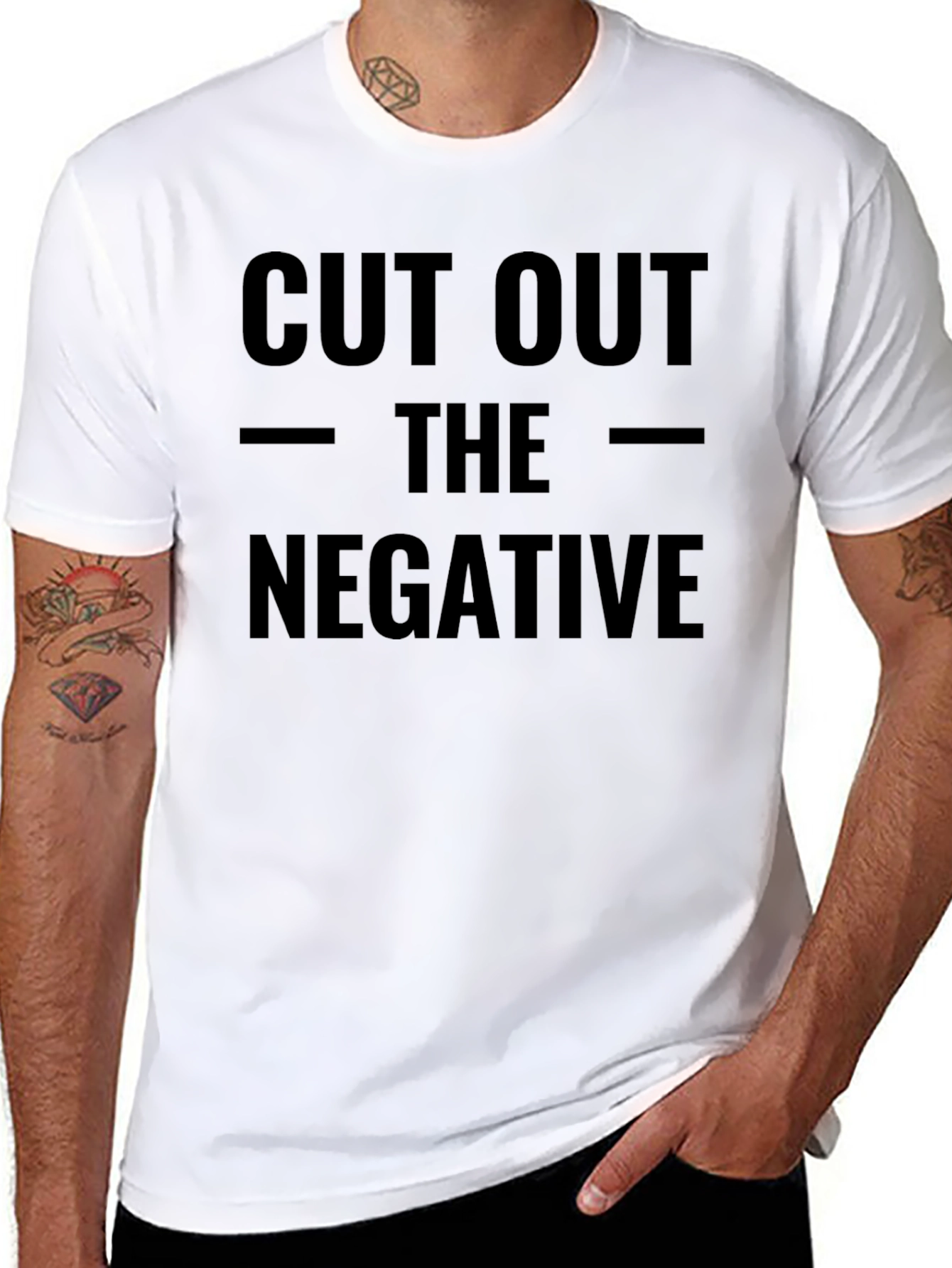 Black Cut Out The Negative Graphic Tee - Motivational T-Shirt view 8