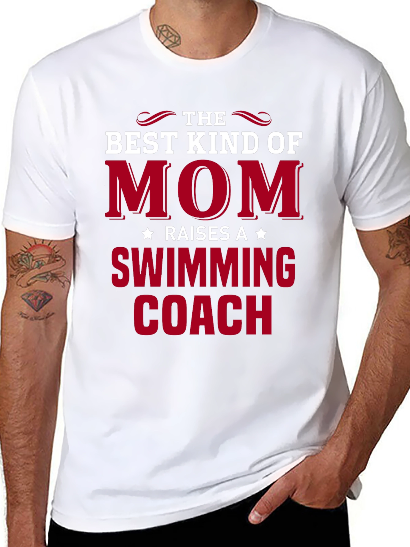 Black Best Kind of Mom - Swimming Coach T-Shirt view 8