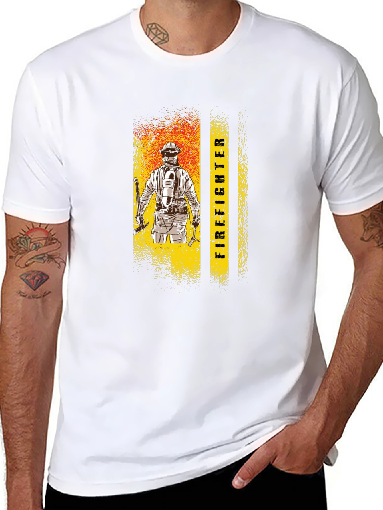 Black Firefighter Graphic Tee - Honor the Brave! view 8