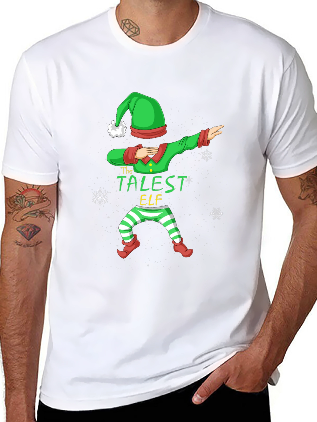 Black Dabbing Elf T-Shirt - Christmas Holiday Tee view 8