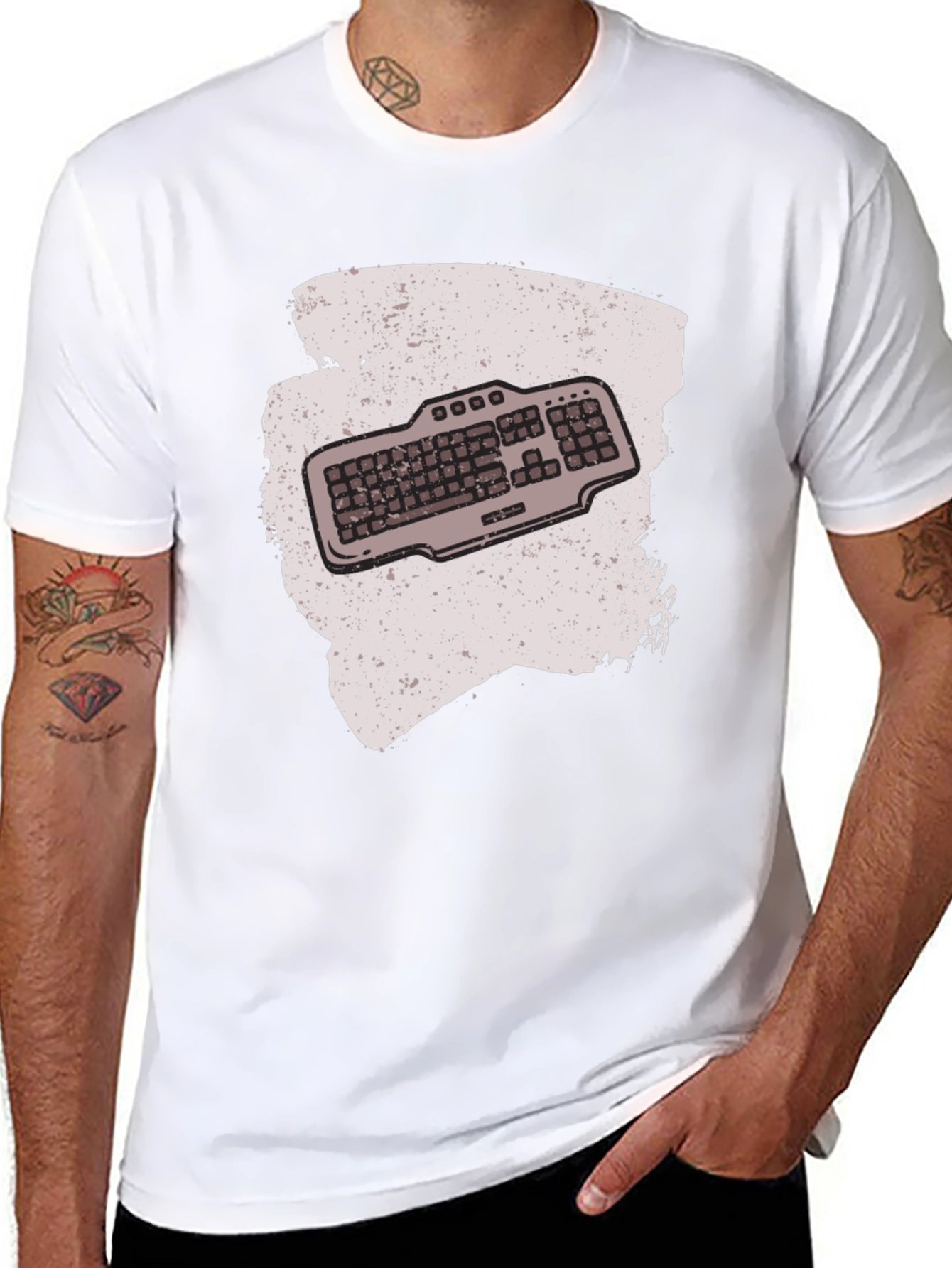 Black Keyboard Graphic T-Shirt - Gamer Style view 8