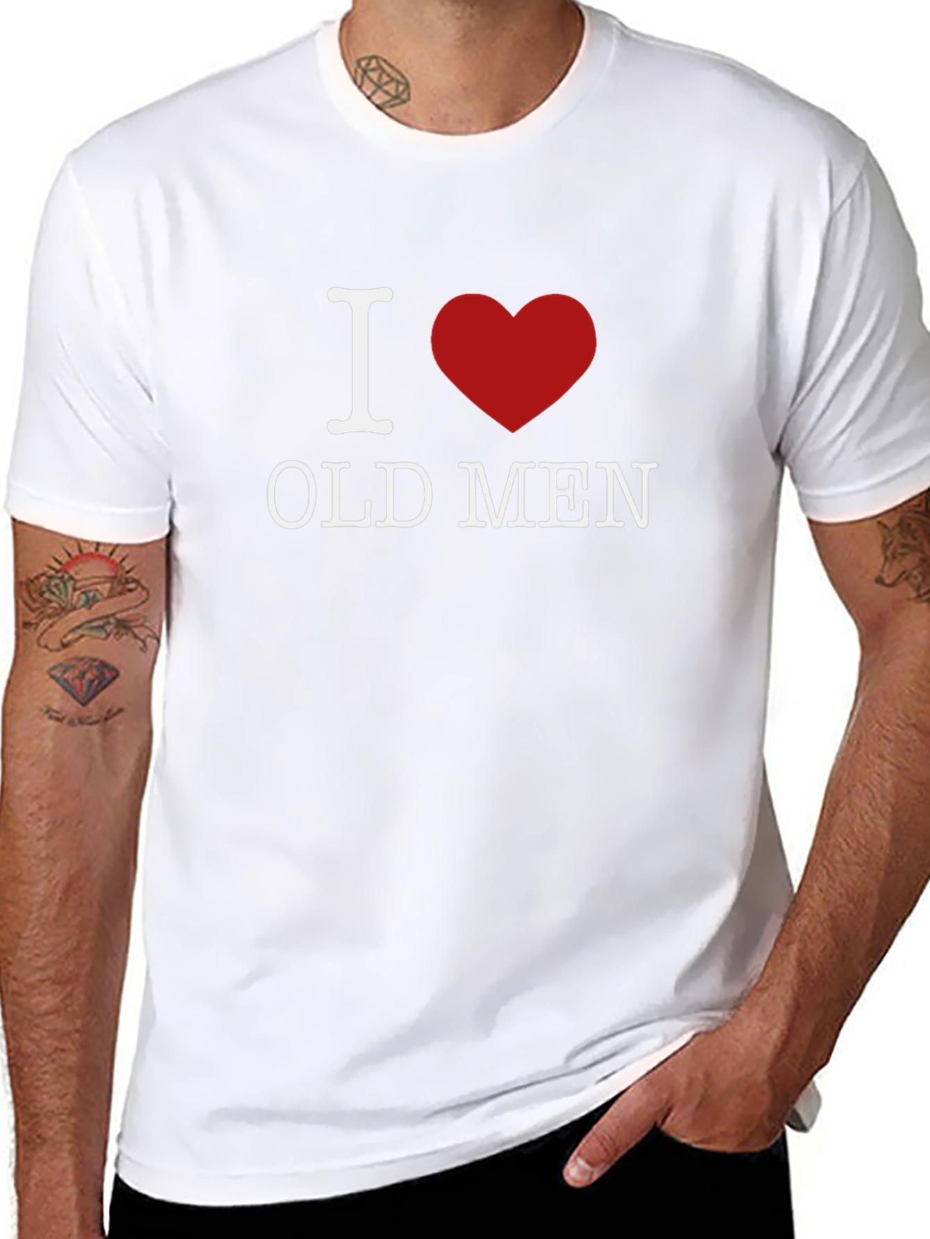 Black I Heart Old Men Graphic Tee view 8