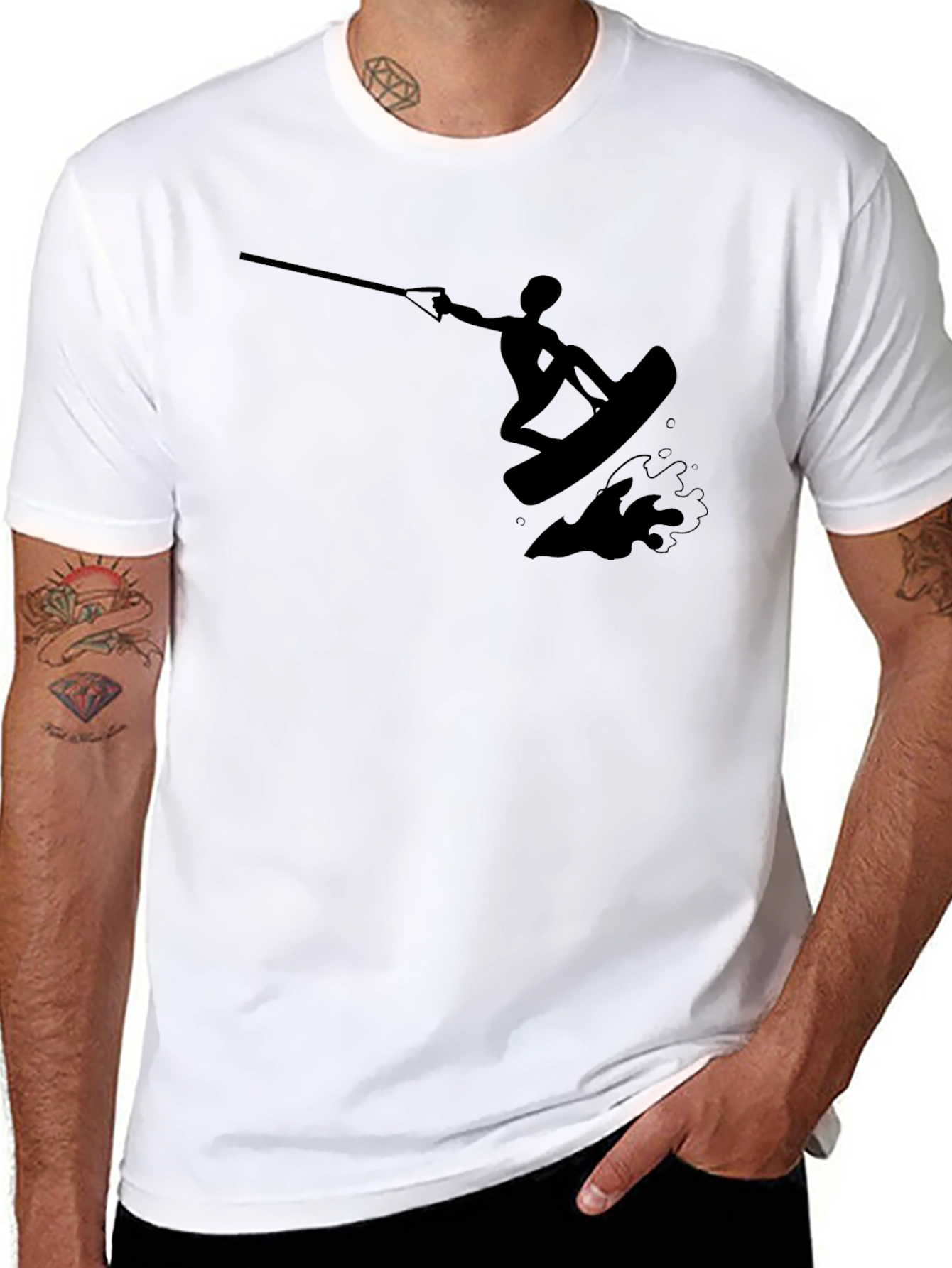 Black Black Wakeboard Graphic Tee - Watersport Fun view 8