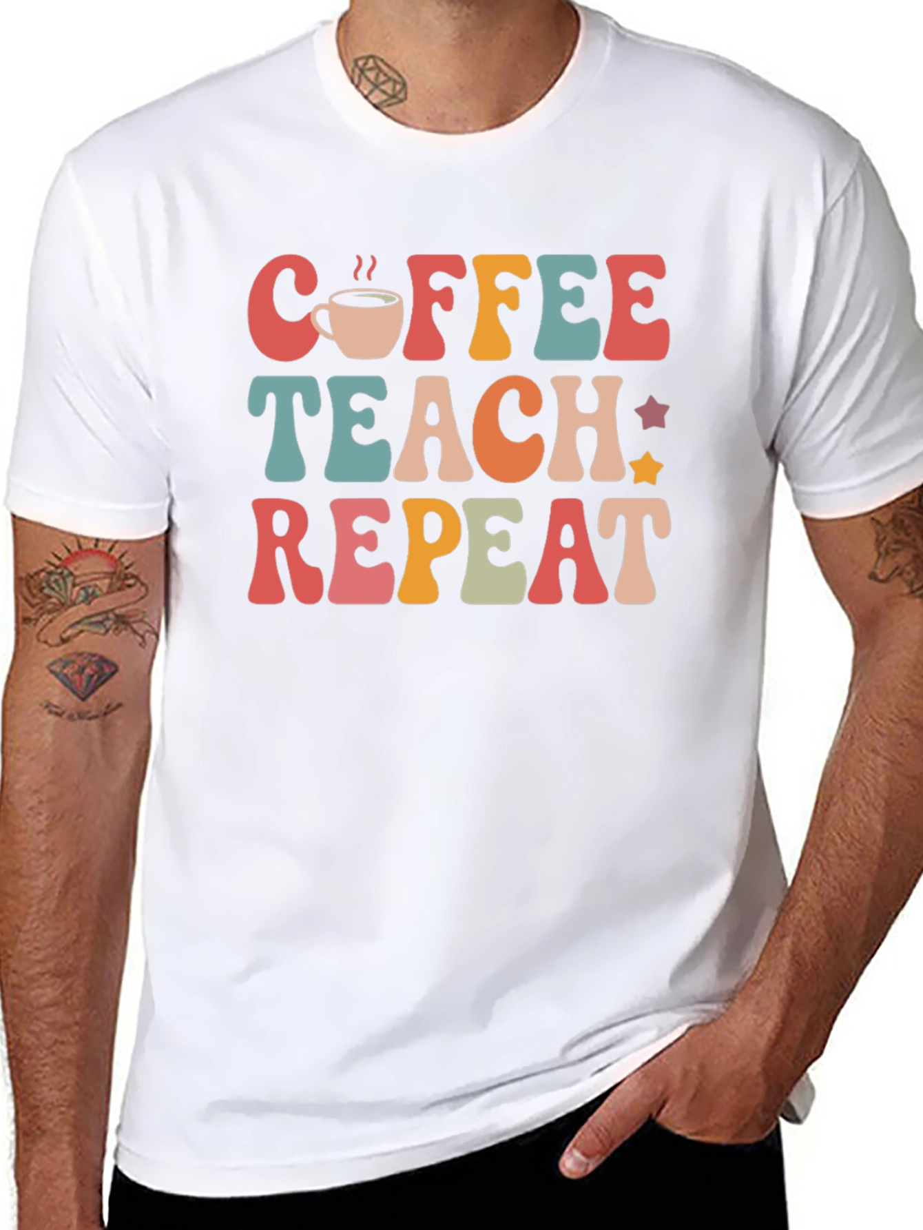 Black Coffee Teach Repeat Graphic T-Shirt view 8