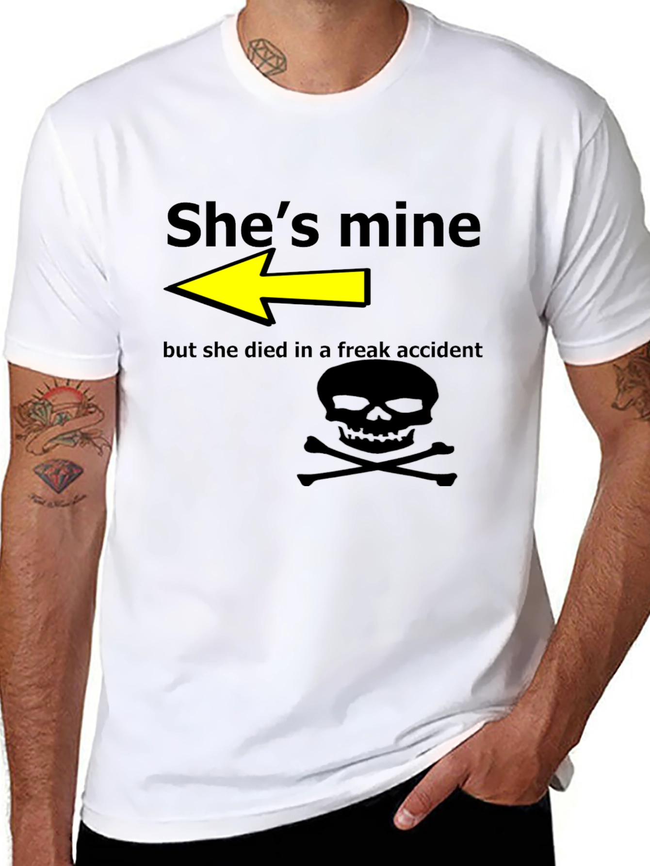 Black Humorous "She's Mine" Graphic T-Shirt view 8