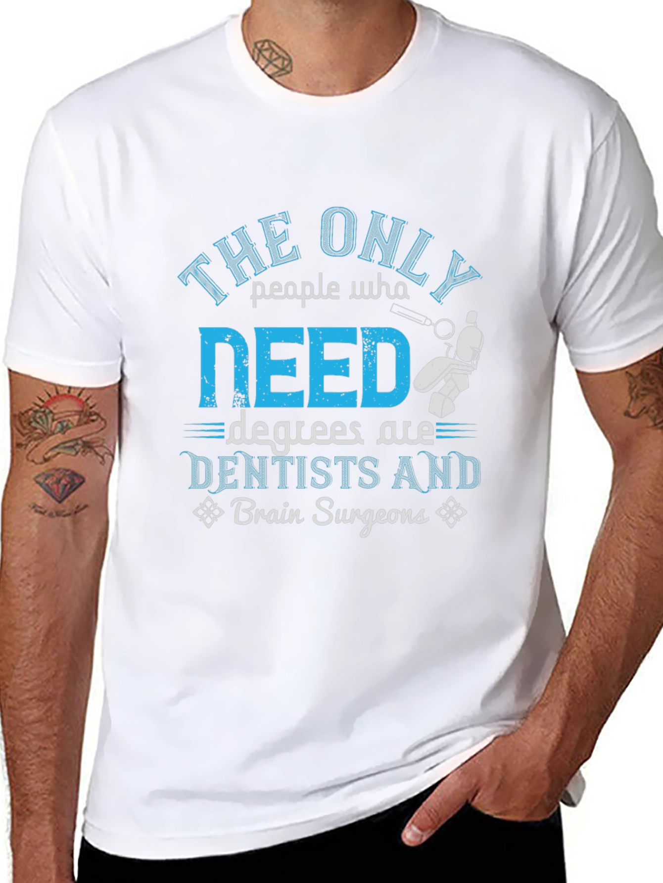 Black Dentist & Brain Surgeon Degree T-Shirt view 8