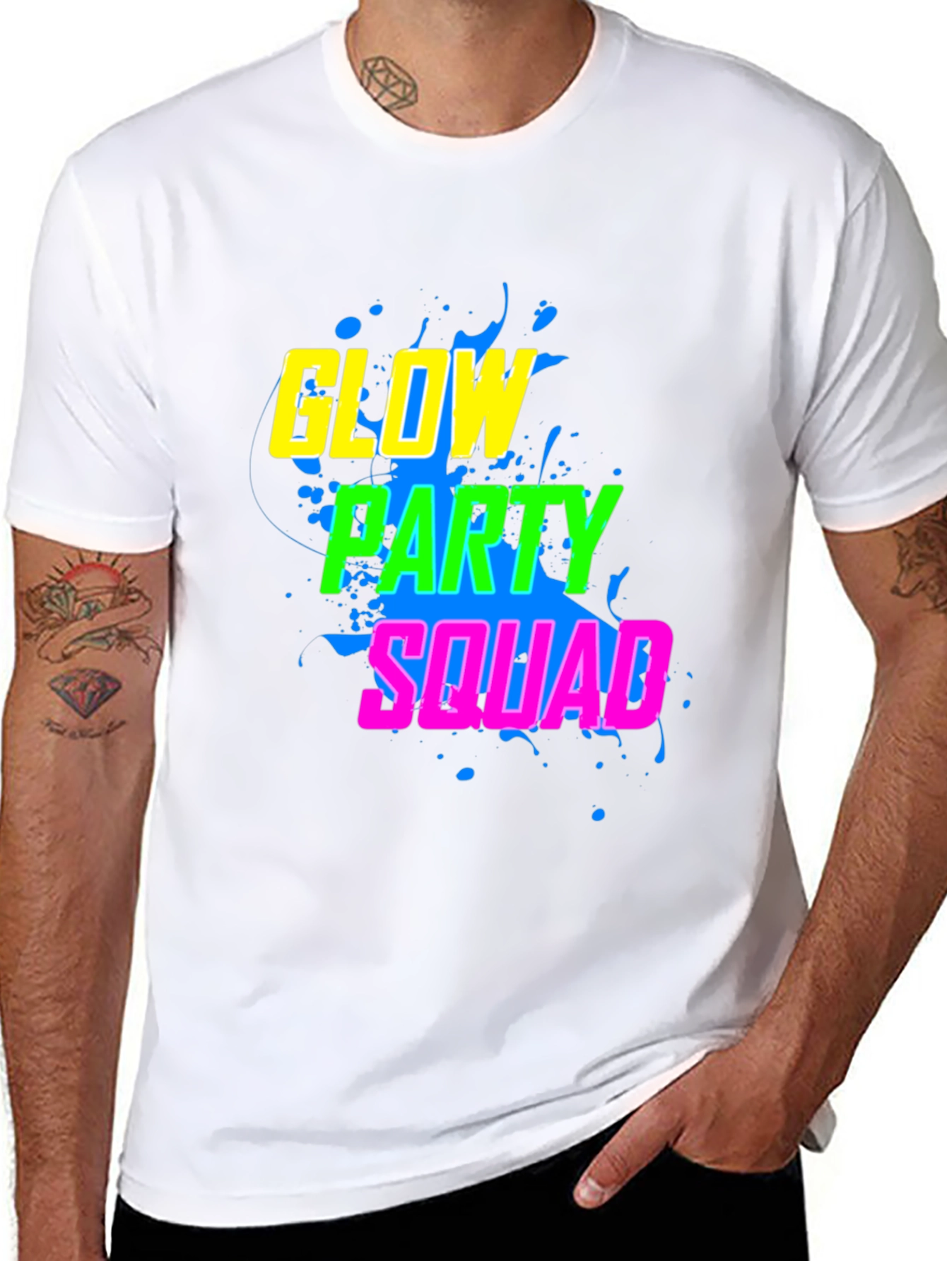 Black Glow Party Squad T-Shirt view 8