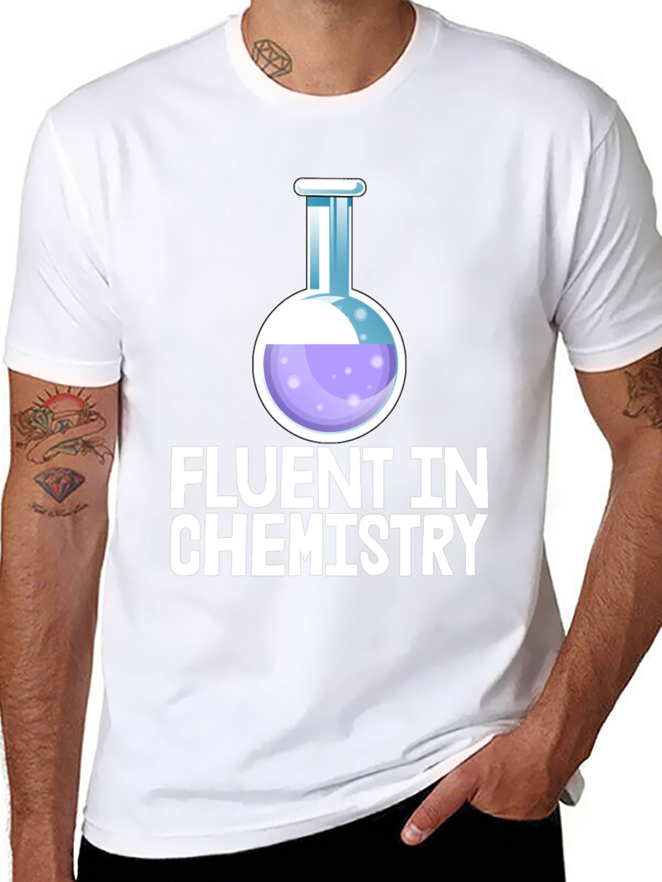 Black Fluent In Chemistry T-Shirt view 8
