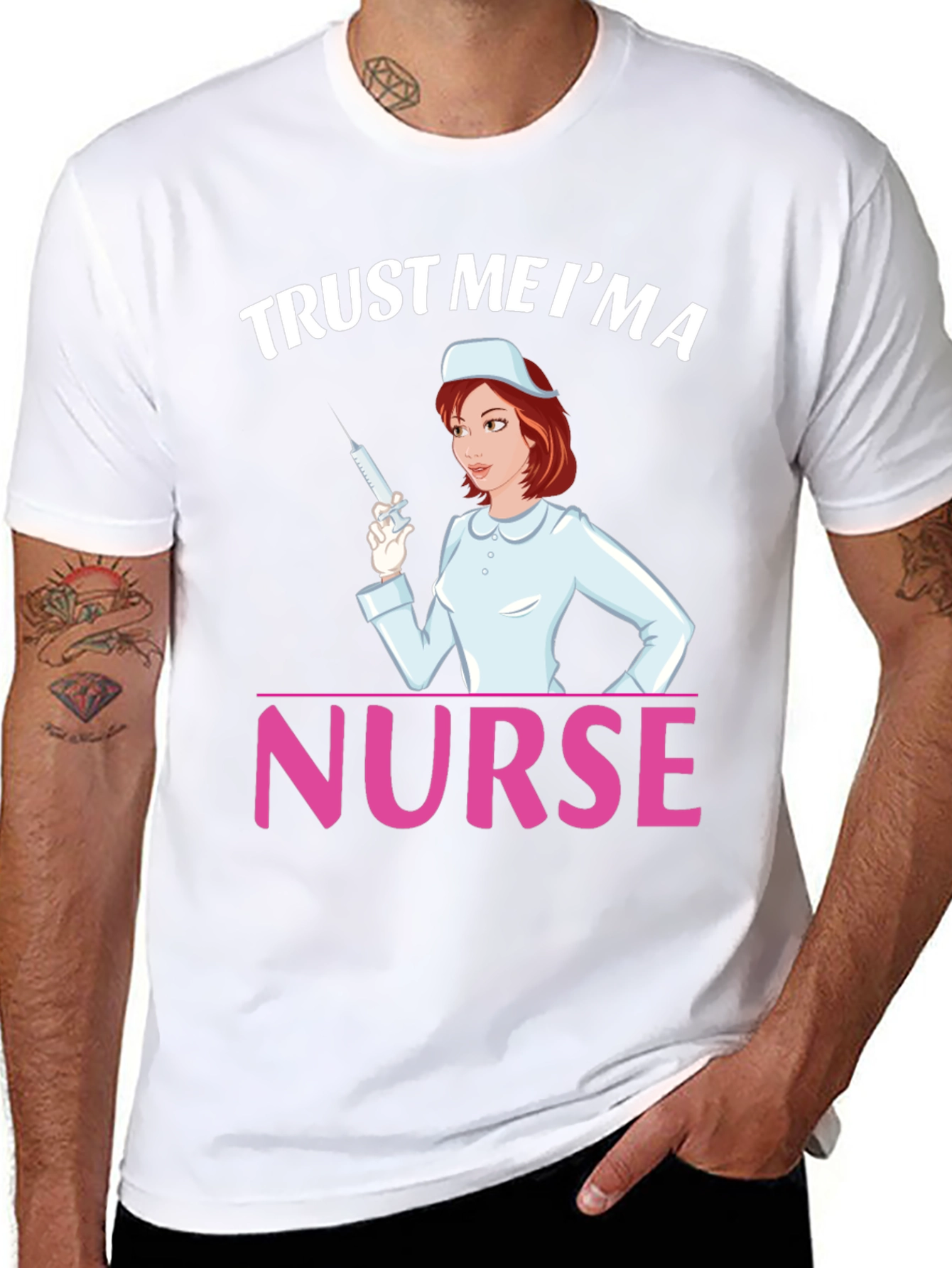 Black Trust Me I'm a Nurse T-Shirt view 8
