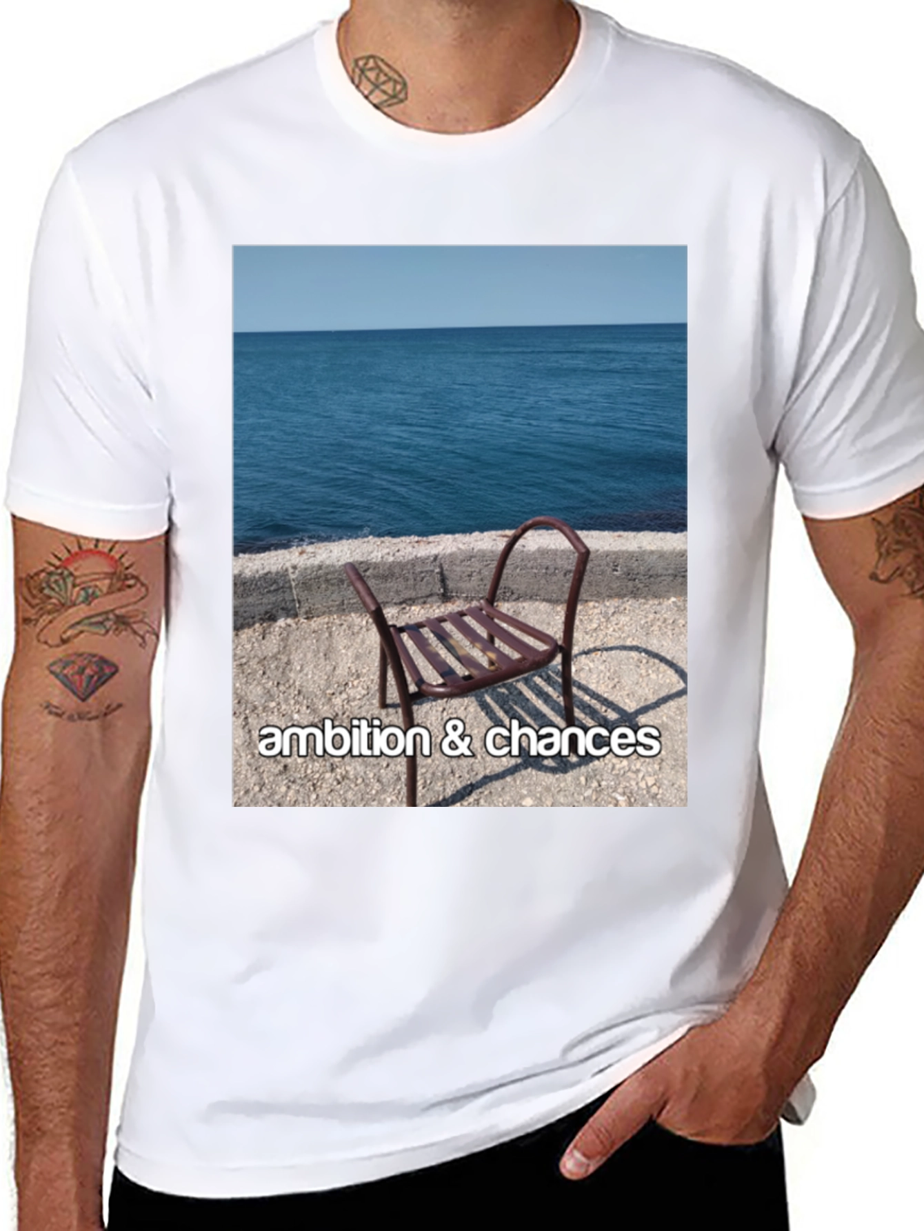 Black Ambition & Chances Beach Scene T-Shirt view 8