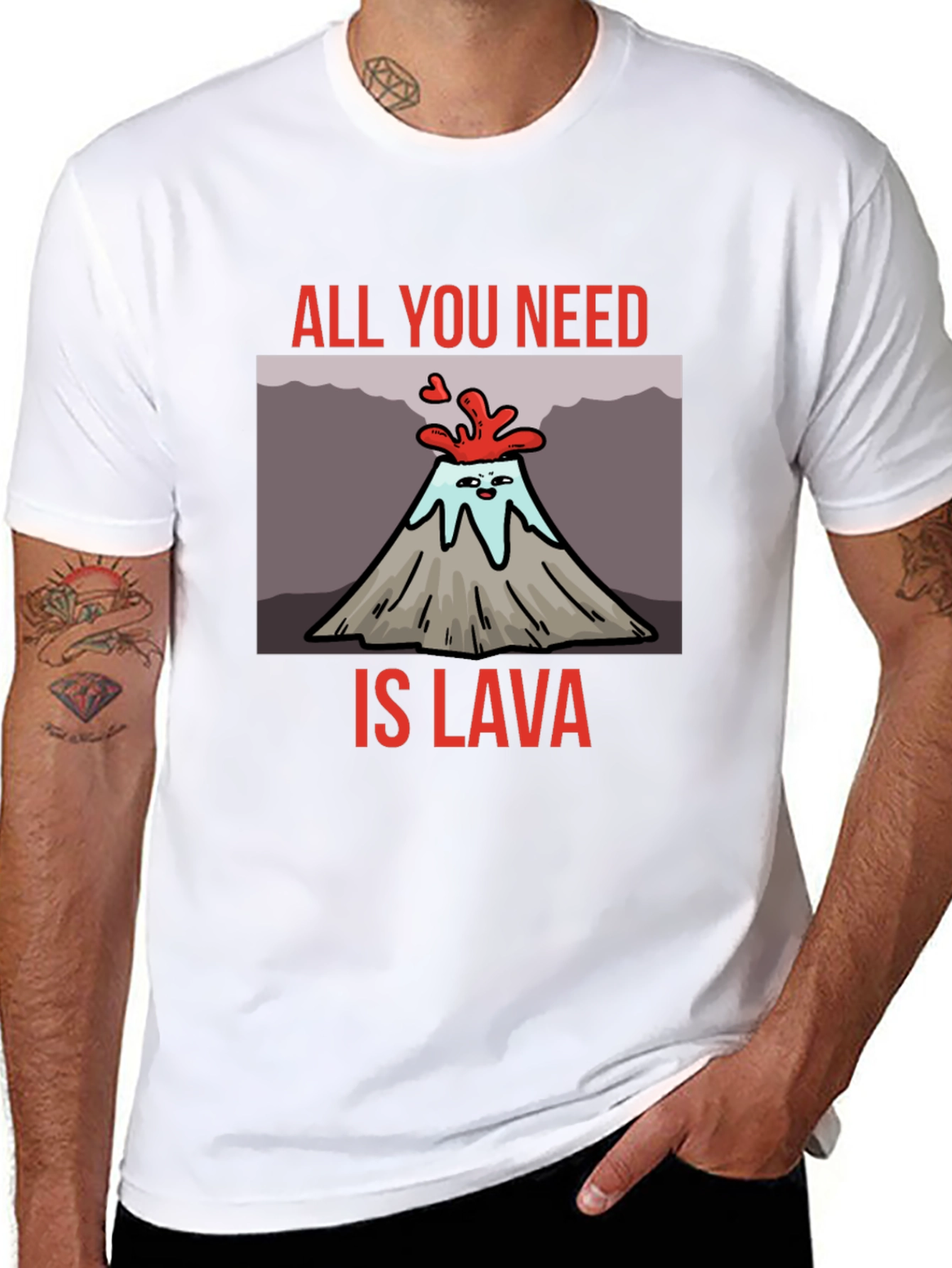 Black All You Need is Lava T-Shirt Volcano Cartoon Tee view 8