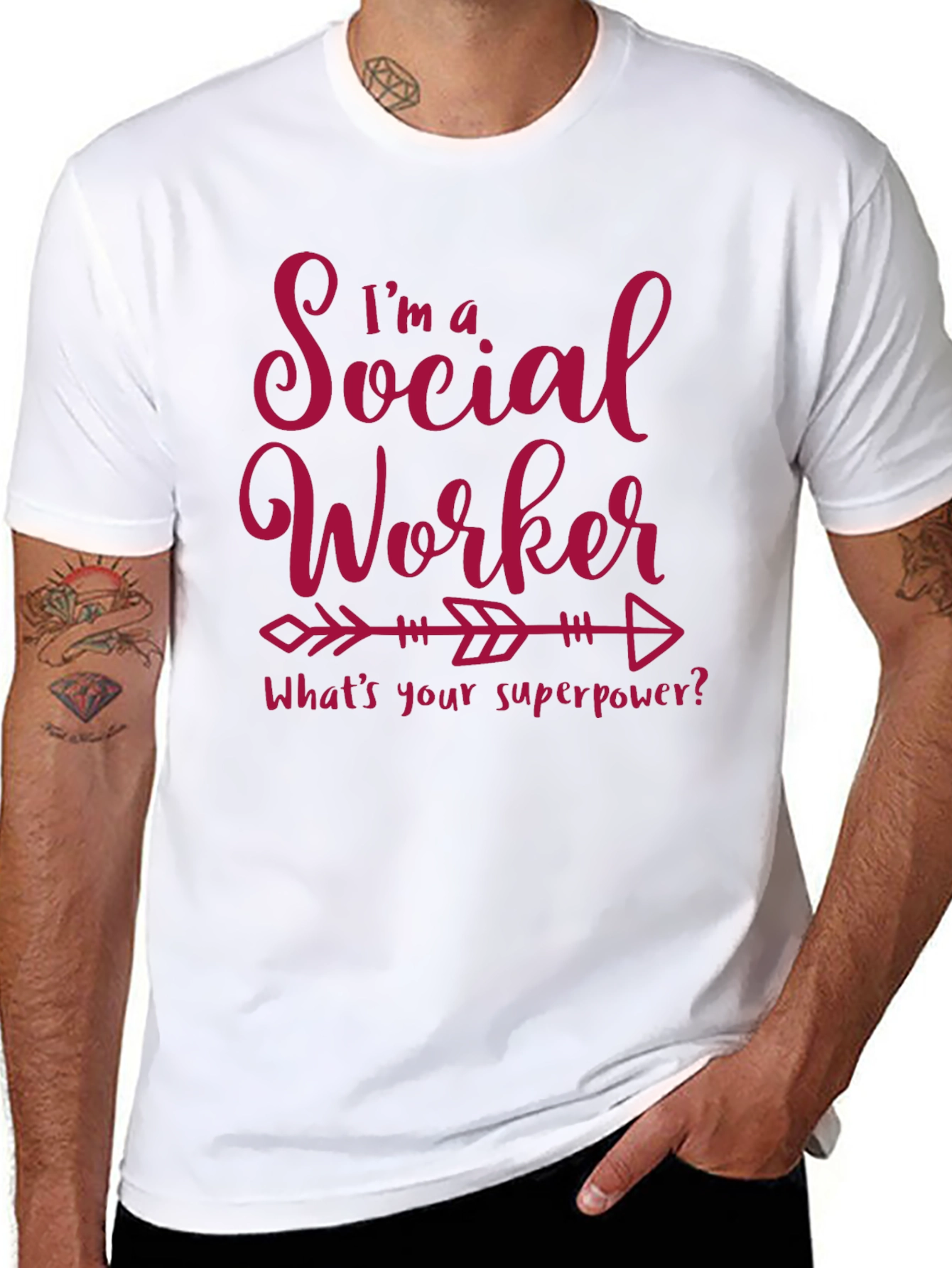 Black Social Worker Superpower Graphic Tee view 8