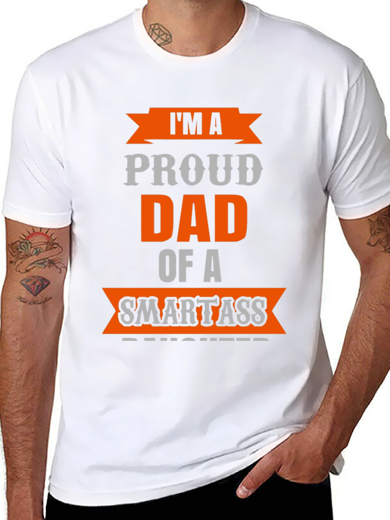 Black Proud Dad of a Smartass Daughter T-Shirt view 8