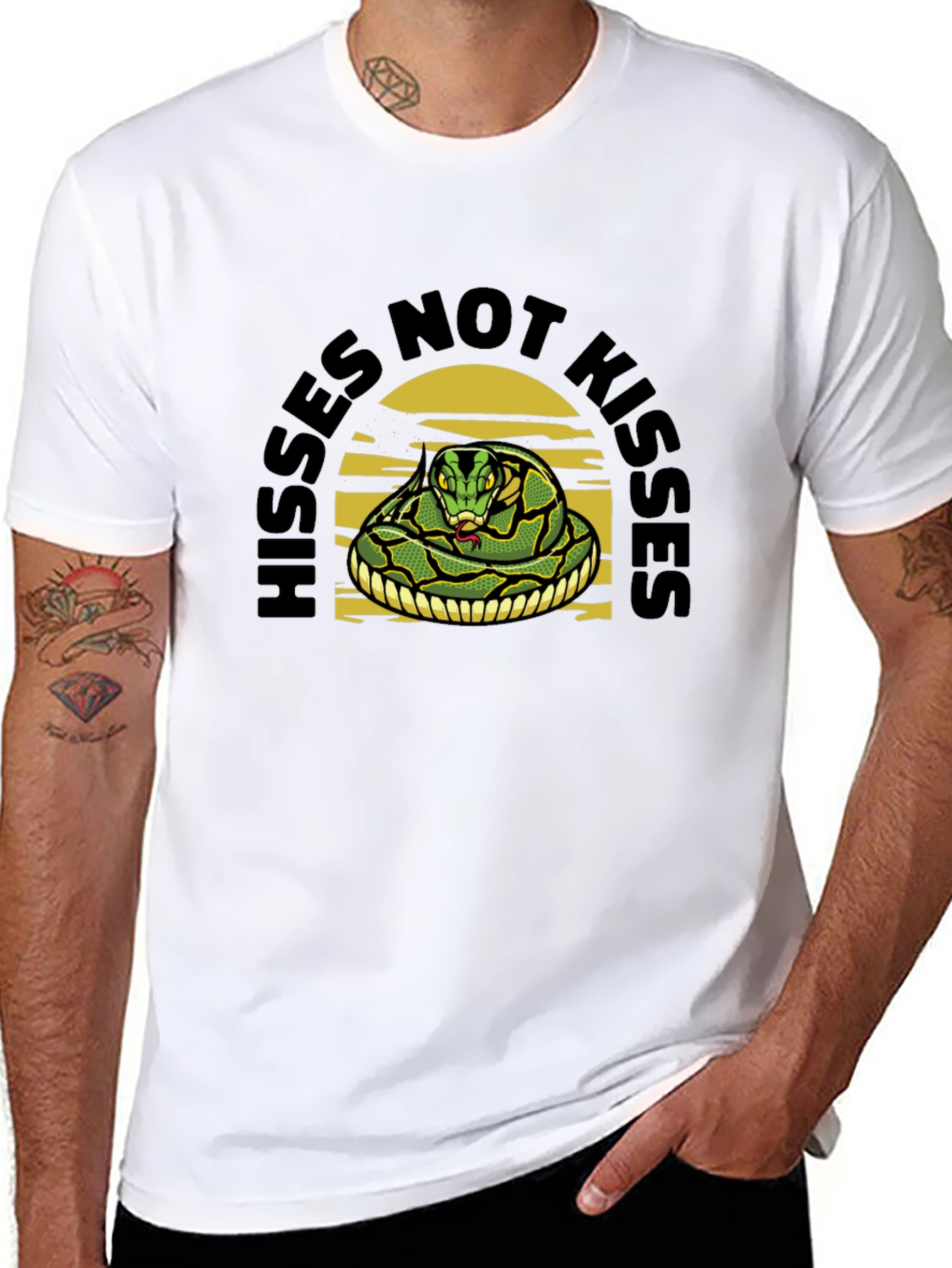 Black Hisses Not Kisses Snake Tee view 8