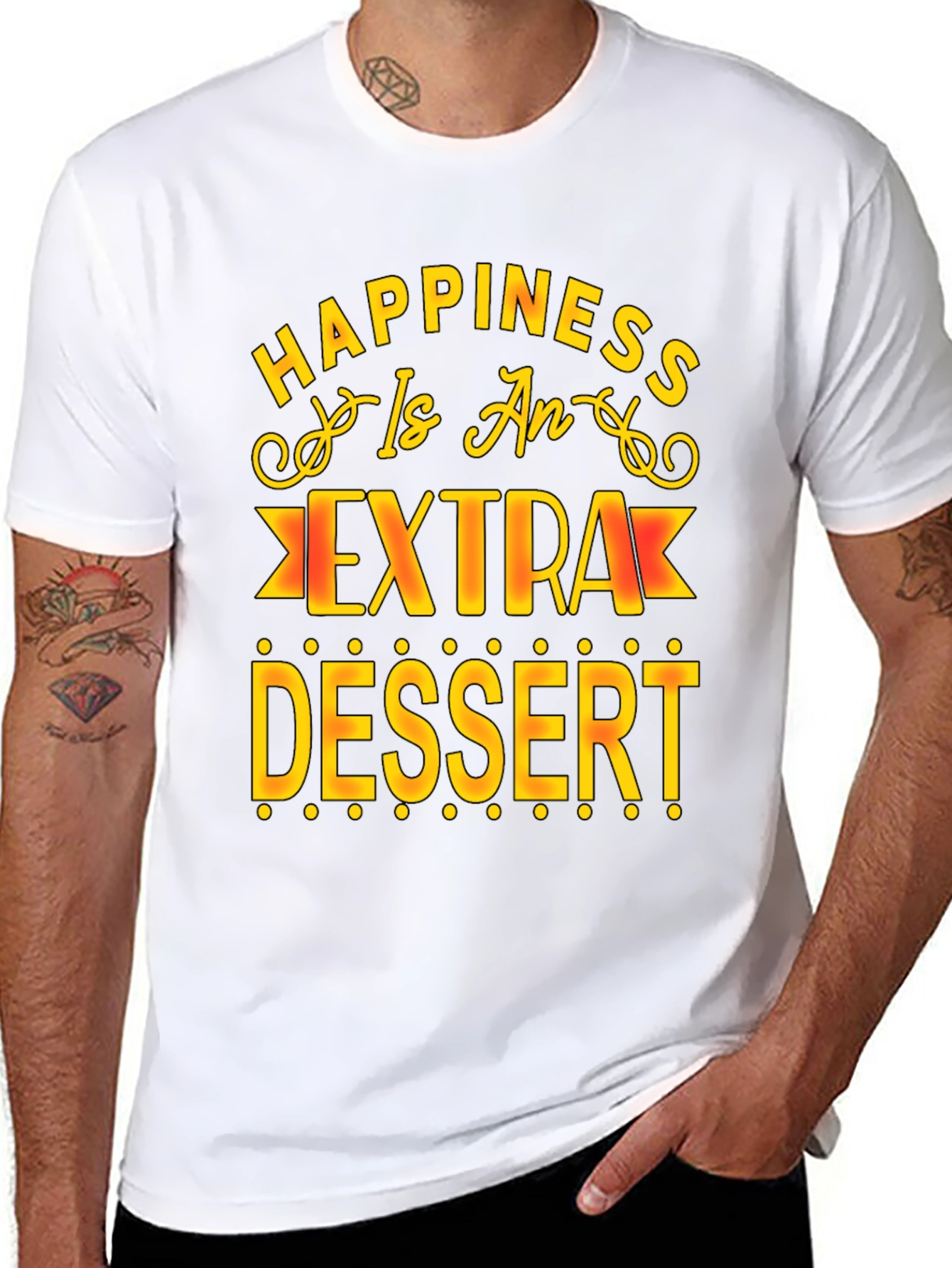 Black Happiness is Extra Dessert T-Shirt view 8