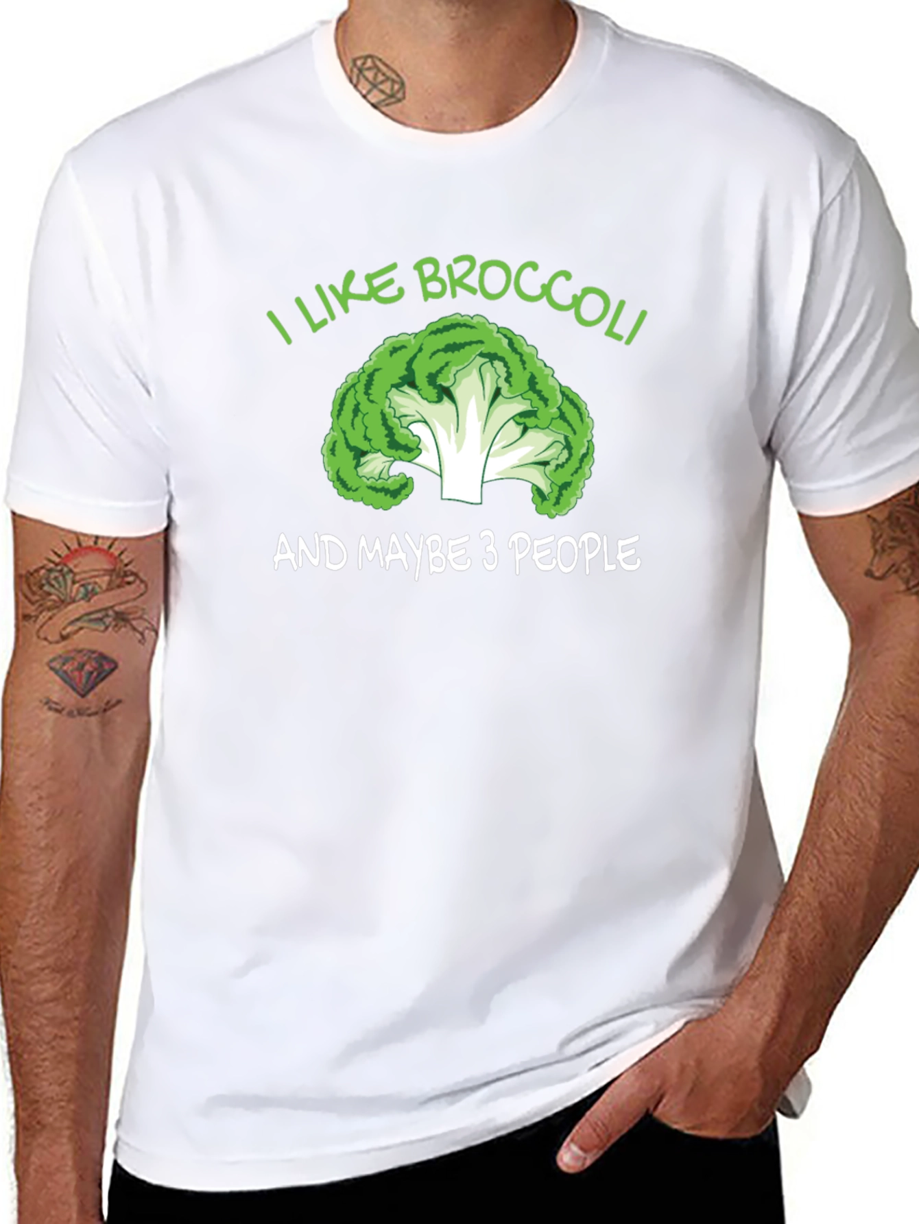 Black I Like Broccoli T-Shirt Funny Graphic Tee view 8