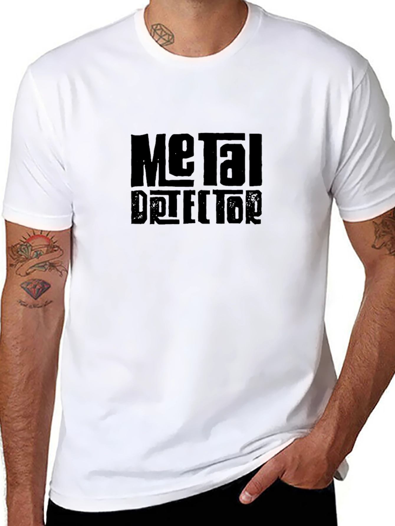 Black Metal Detector Novelty Black T-Shirt view 8