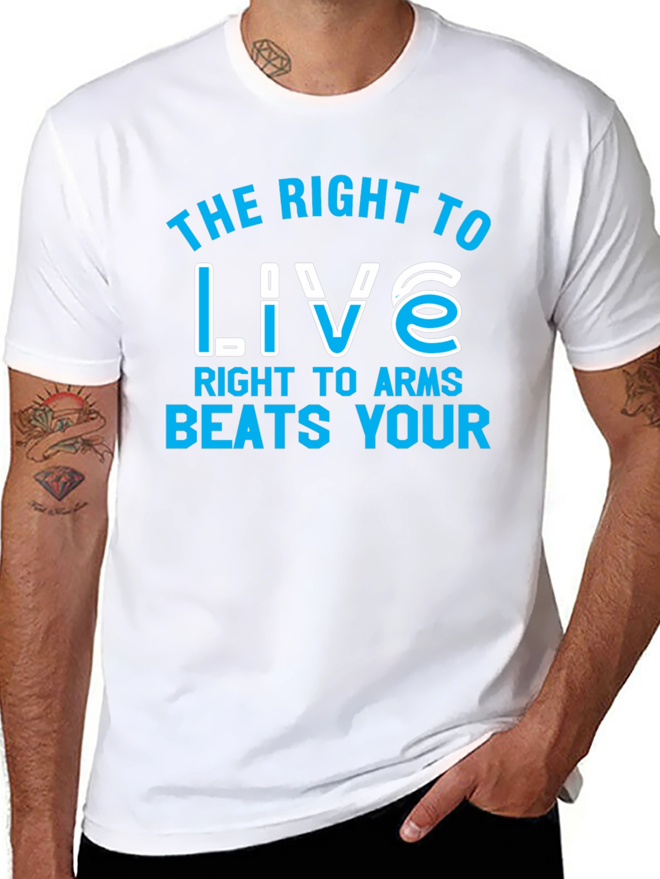 Black The Right to Live Graphic Tee view 8