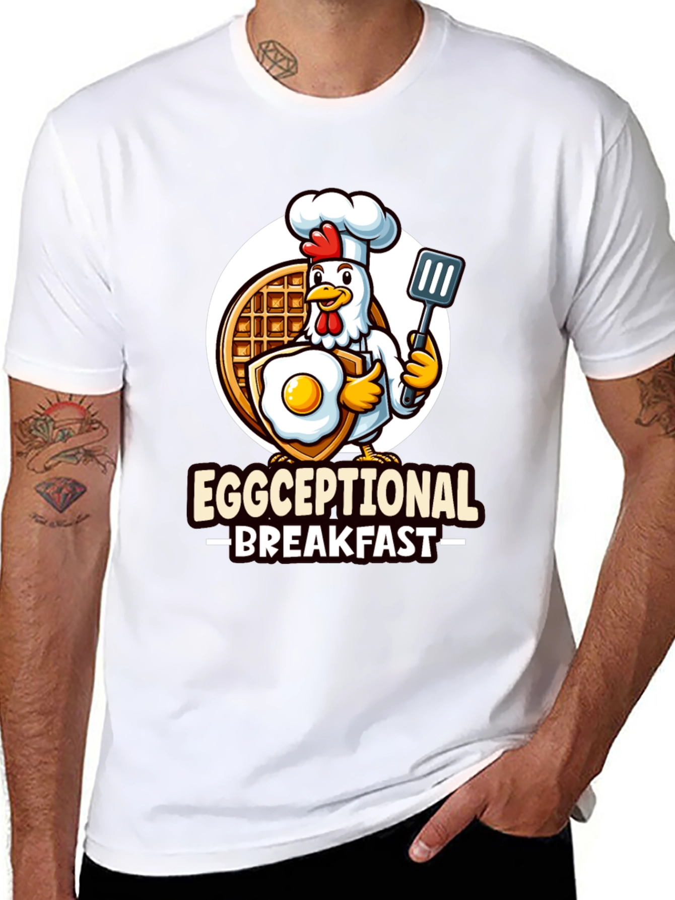 Black Eggceptional Breakfast T-Shirt - Chicken Chef! view 8