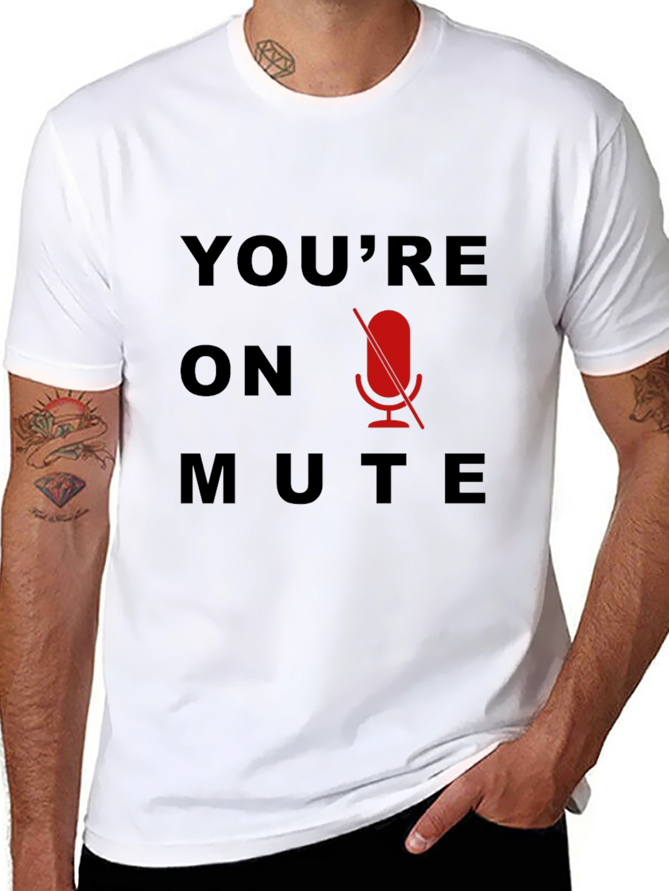 Black You're on Mute T-Shirt - Funny Conference Call Tee view 8
