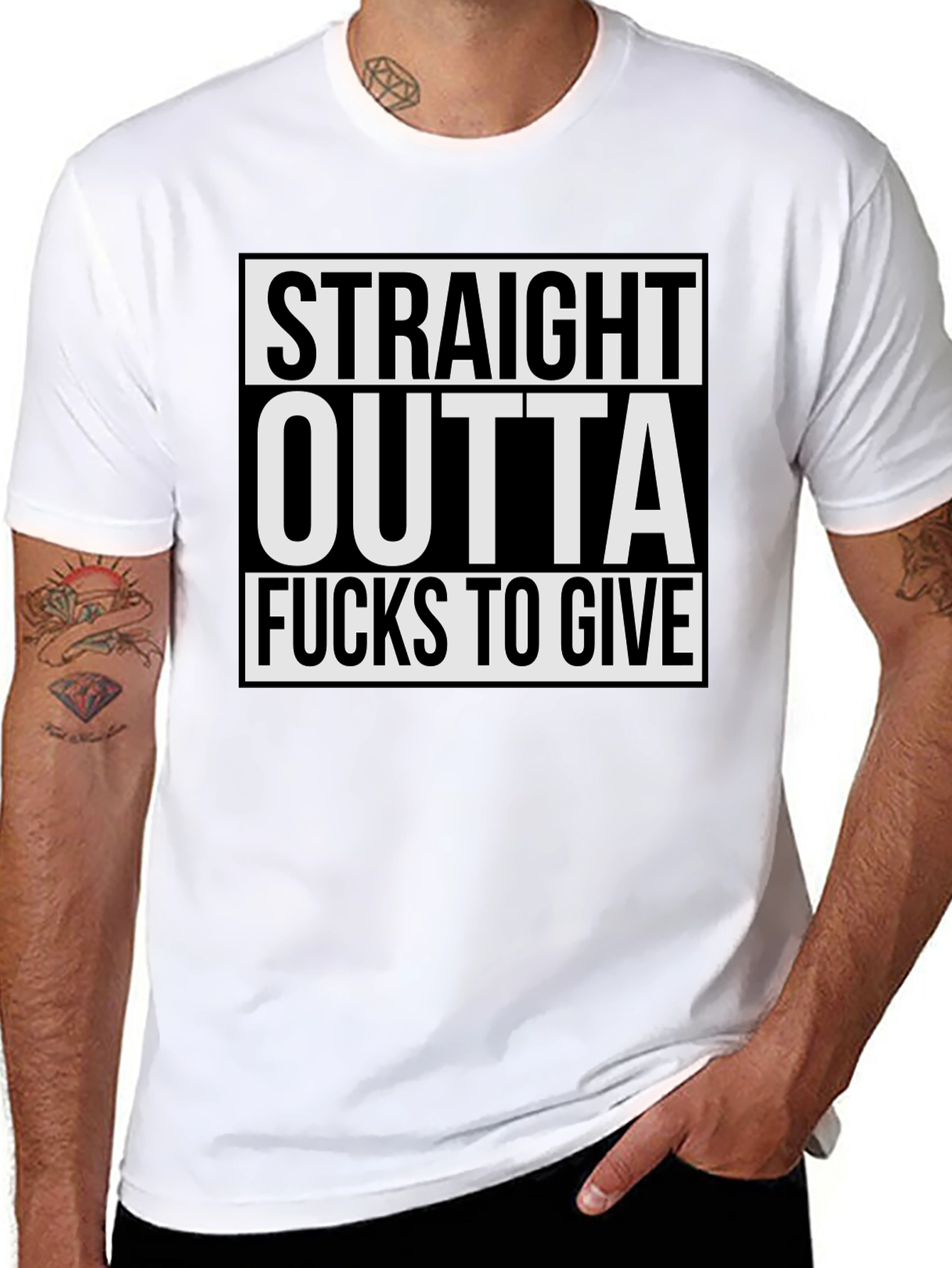 Black Straight Outta Fucks to Give Graphic Tee view 8