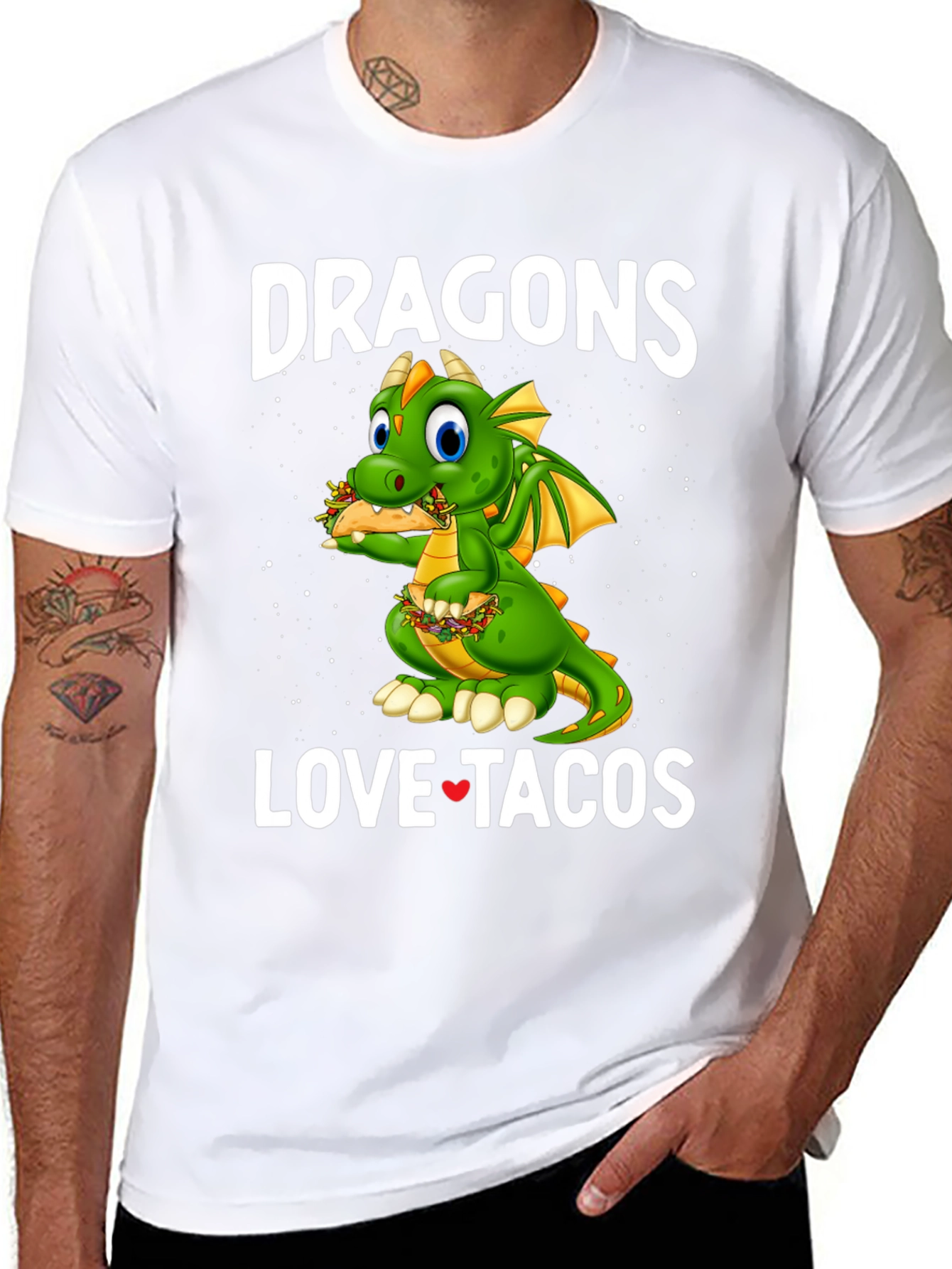 Black Dragons Love Tacos Graphic Tee view 8