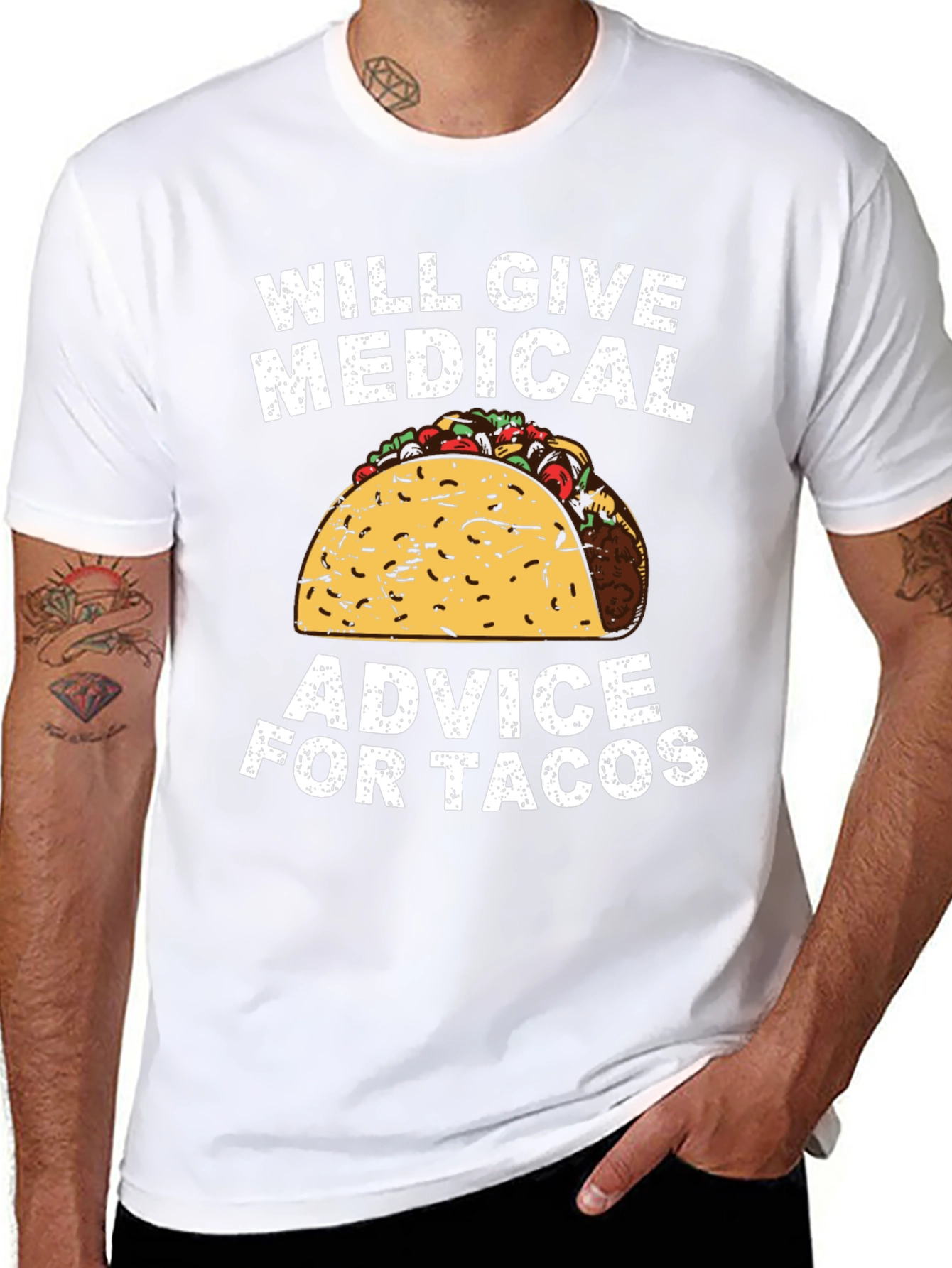 Black Medical Advice for Tacos Graphic Tee view 8