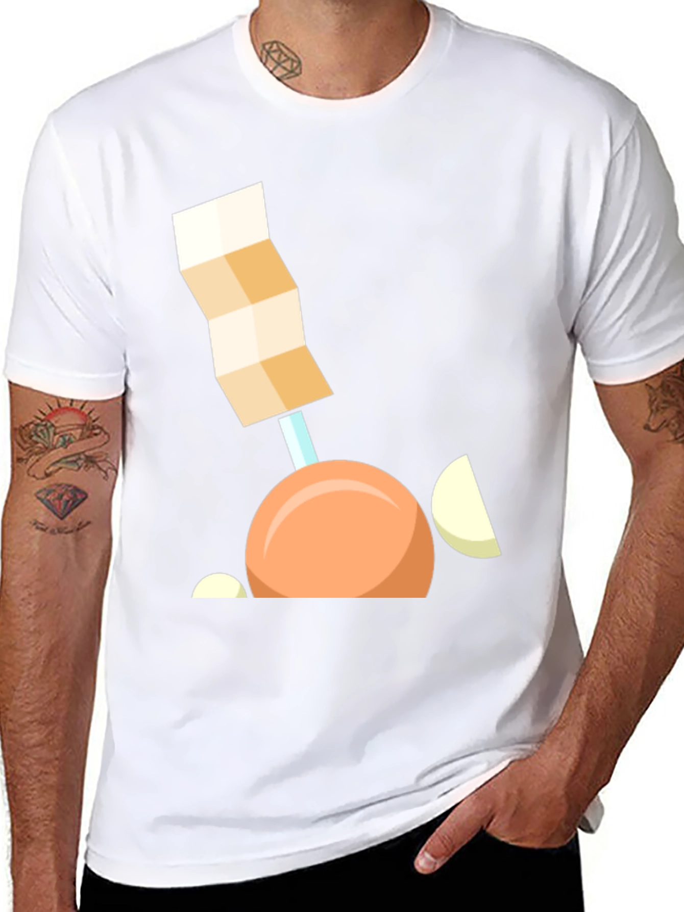 Black Geometric Onion Cartoon T-Shirt view 8