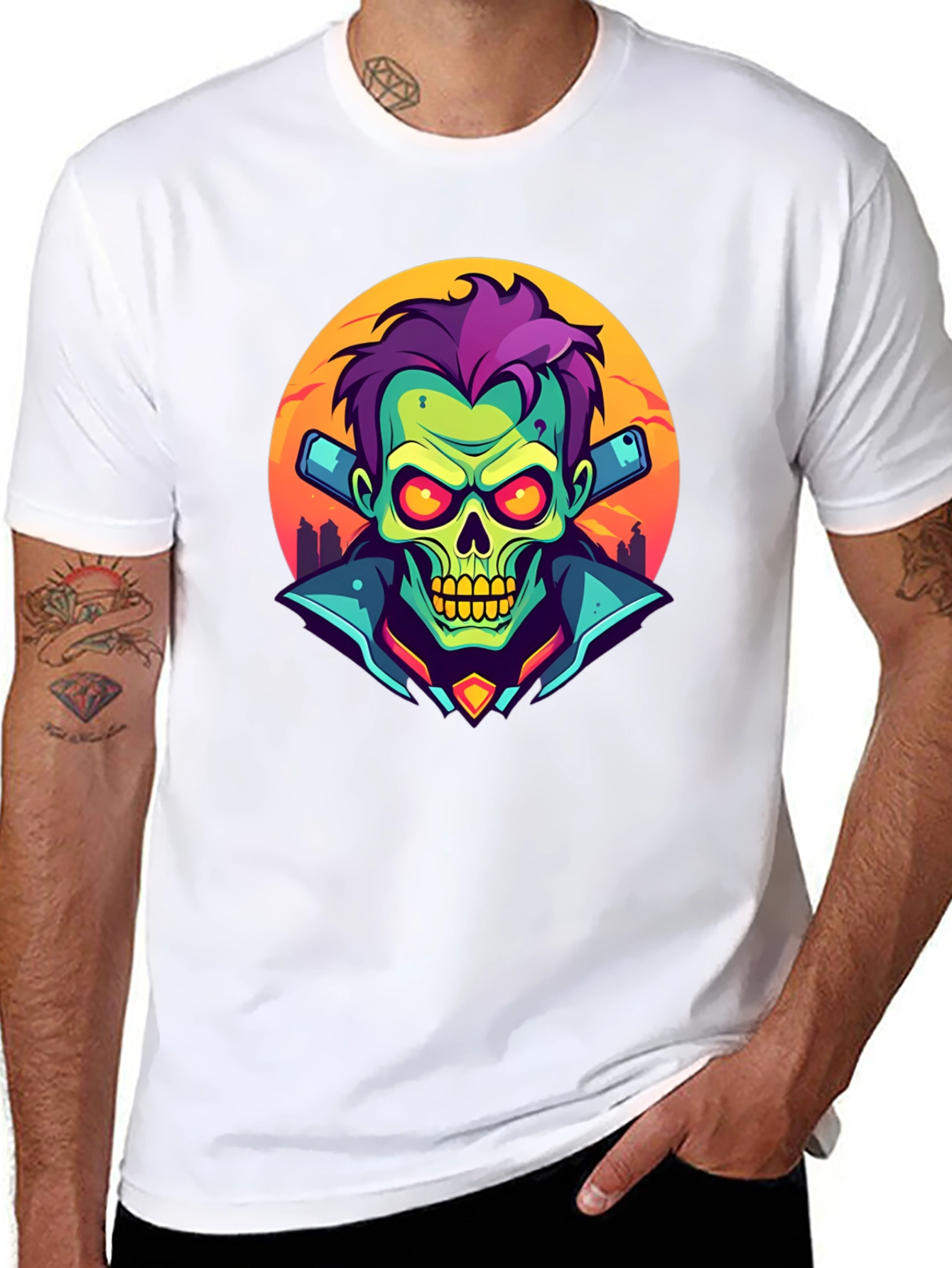 Black Zombie DJ T-Shirt - Unique Graphic Tee view 8