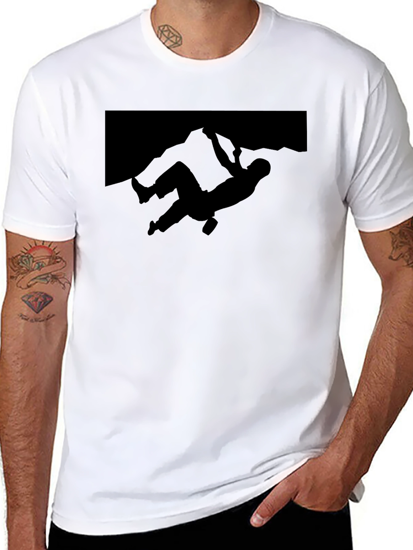 Black Climbing Silhouette T-Shirt - Adventure Ready view 8