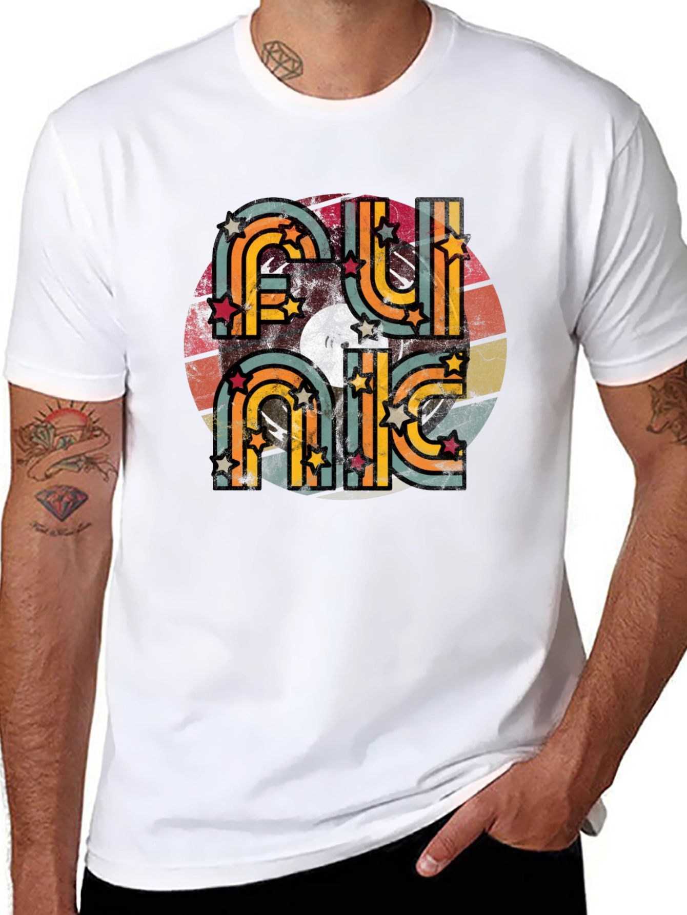 Black Vintage Funk Music Retro T-Shirt view 8