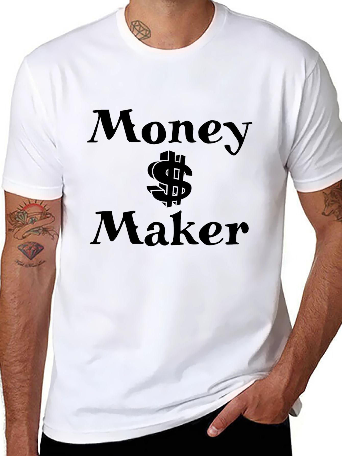 Black Money Maker Graphic T-Shirt - Black Cotton Tee view 8