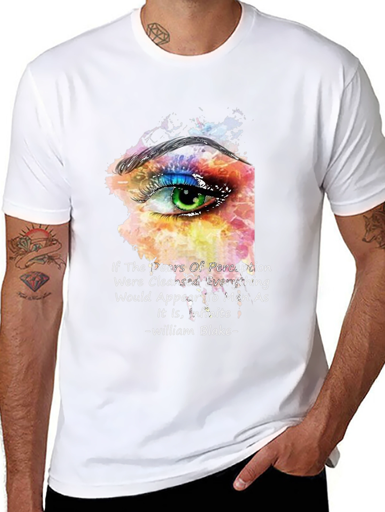 Black Perception Eye T-Shirt - William Blake Quote view 8