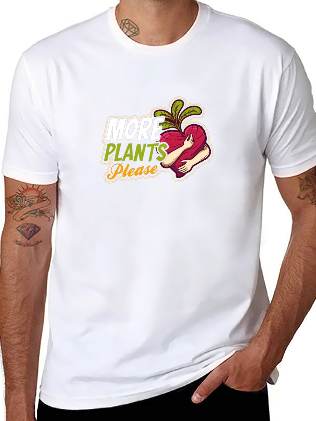 Black More Plants Please Graphic Tee - Black Cotton T-Shirt view 8