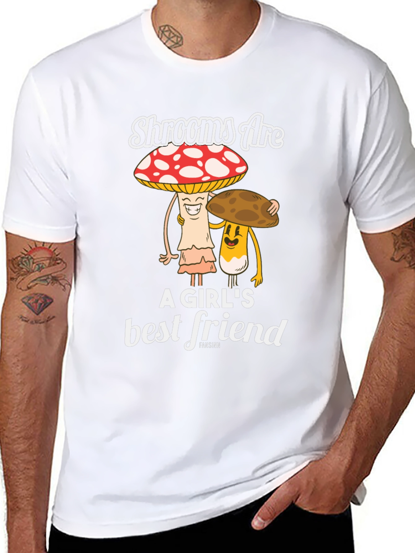 Black Shrooms Are A Girl's Best Friend Funny Mushroom T-Shirt view 8