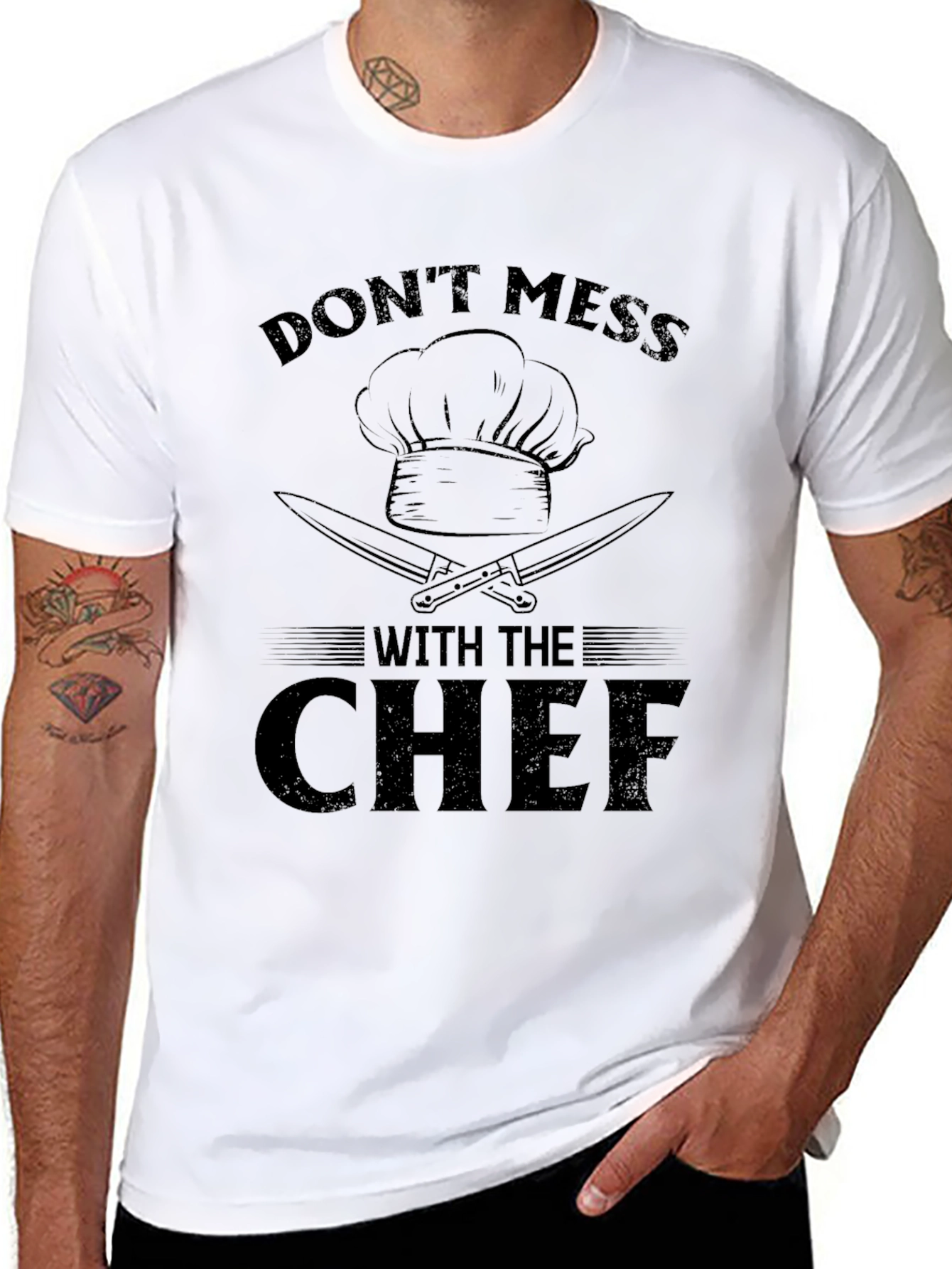 Black Don't Mess With The Chef Black T-Shirt view 8