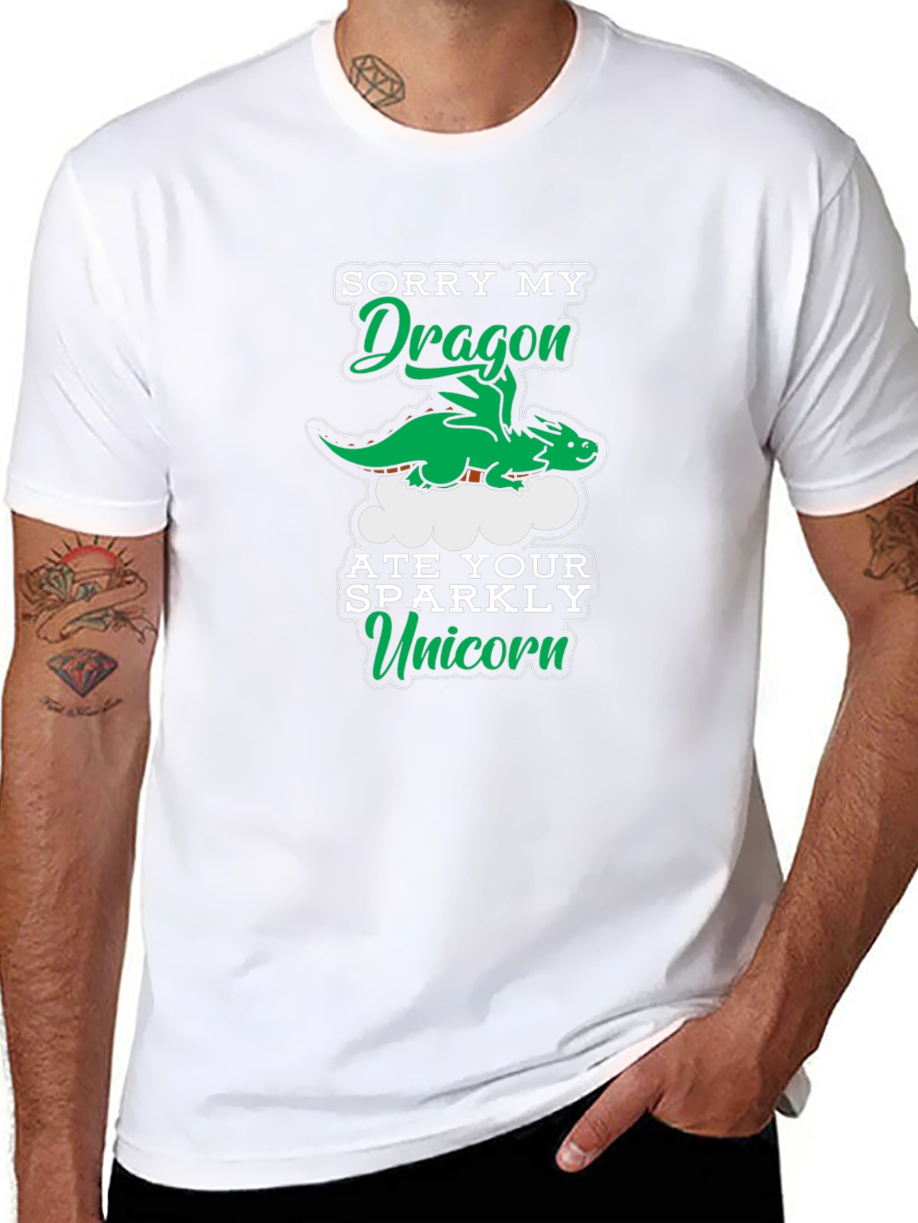 Black Dragon Ate Your Unicorn Graphic Tee view 8