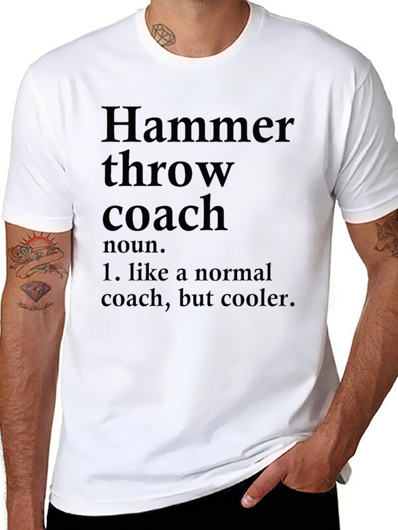 Black Hammer Throw Coach Definition Graphic T-Shirt view 8