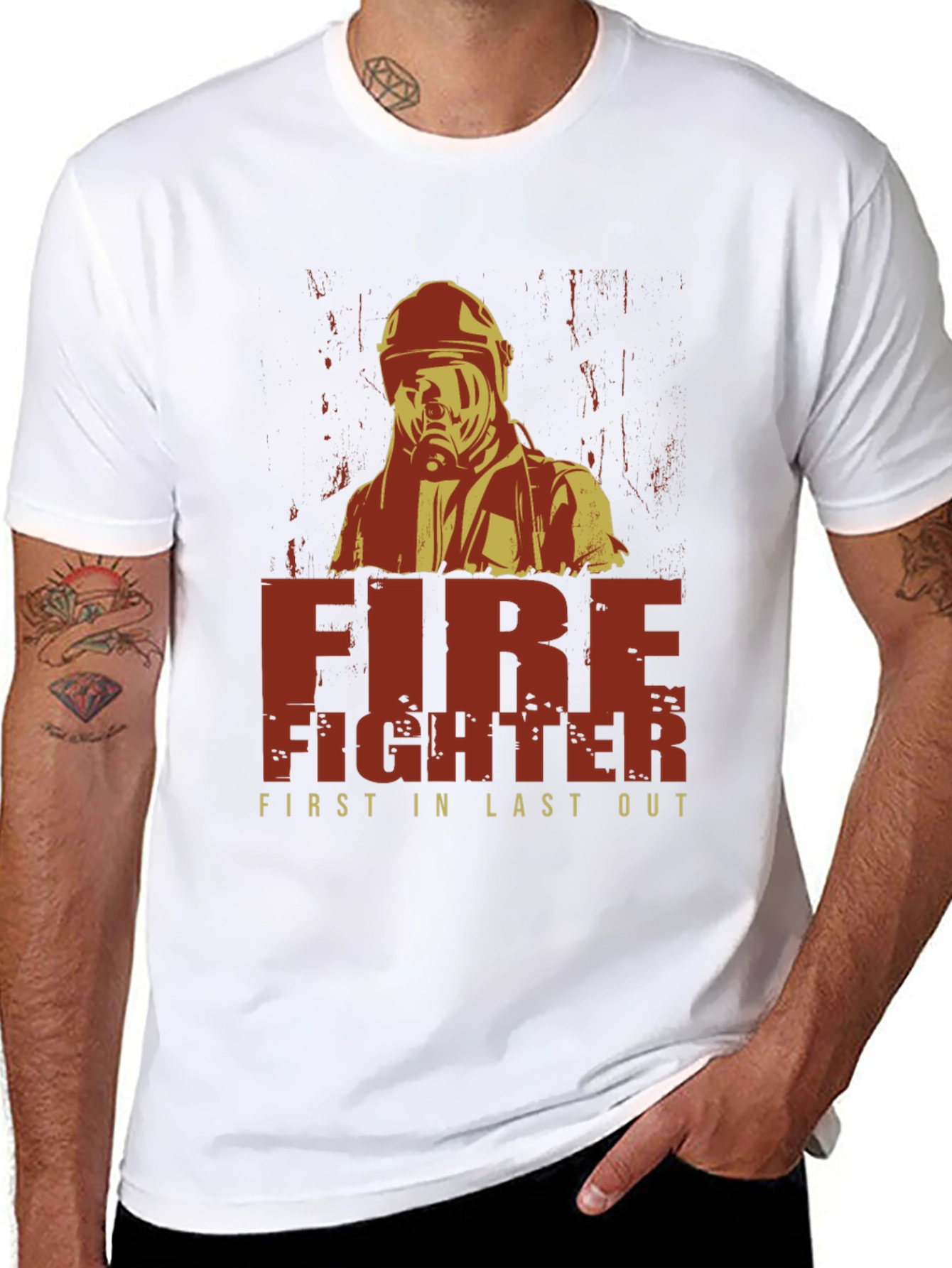 Black Firefighter First In Last Out Graphic T-Shirt view 8