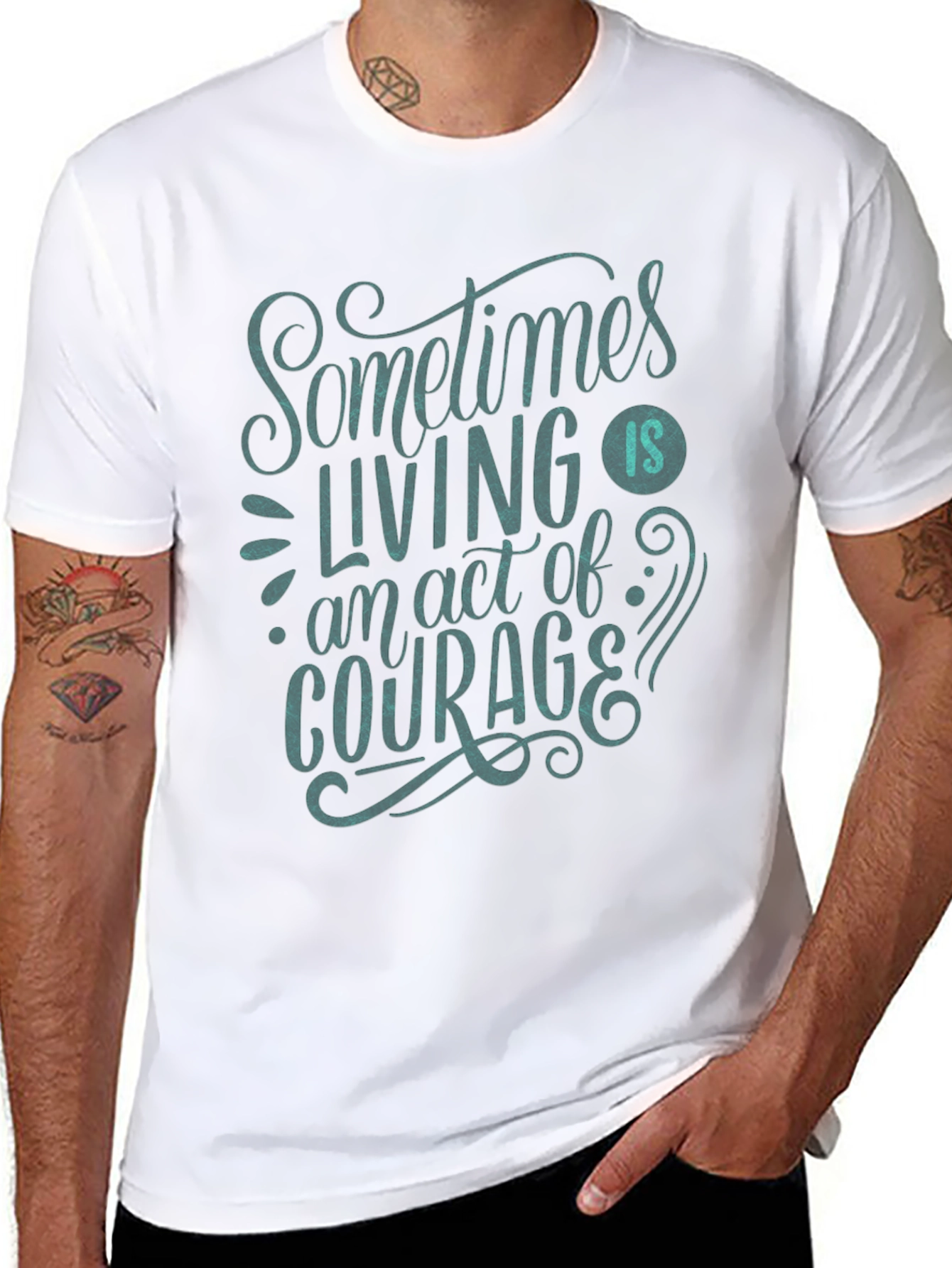 Black Courage Graphic Tee - Unisex Soft Cotton T-Shirt view 8