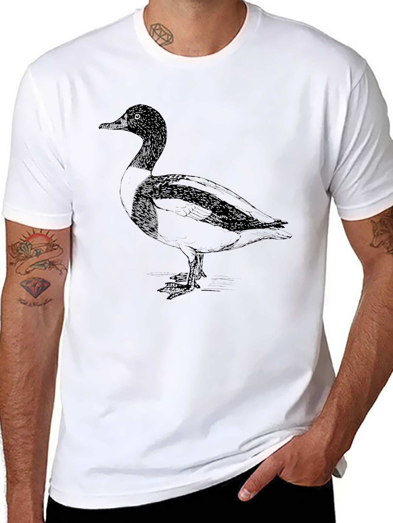 Black Duck Graphic Tee - Black Cotton Casual Shirt view 8