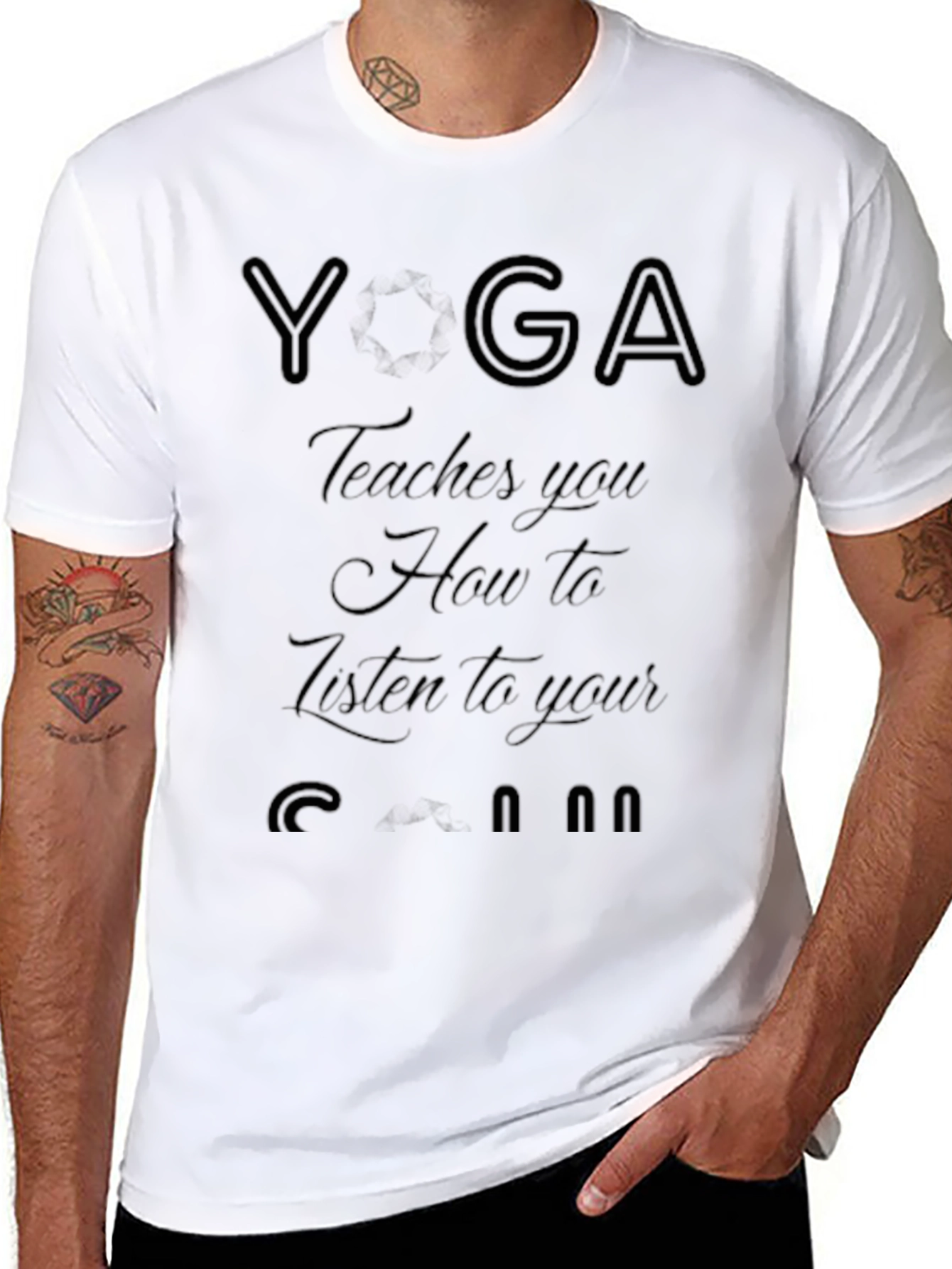 Black Yoga Tee: Teaches You How to Listen view 8