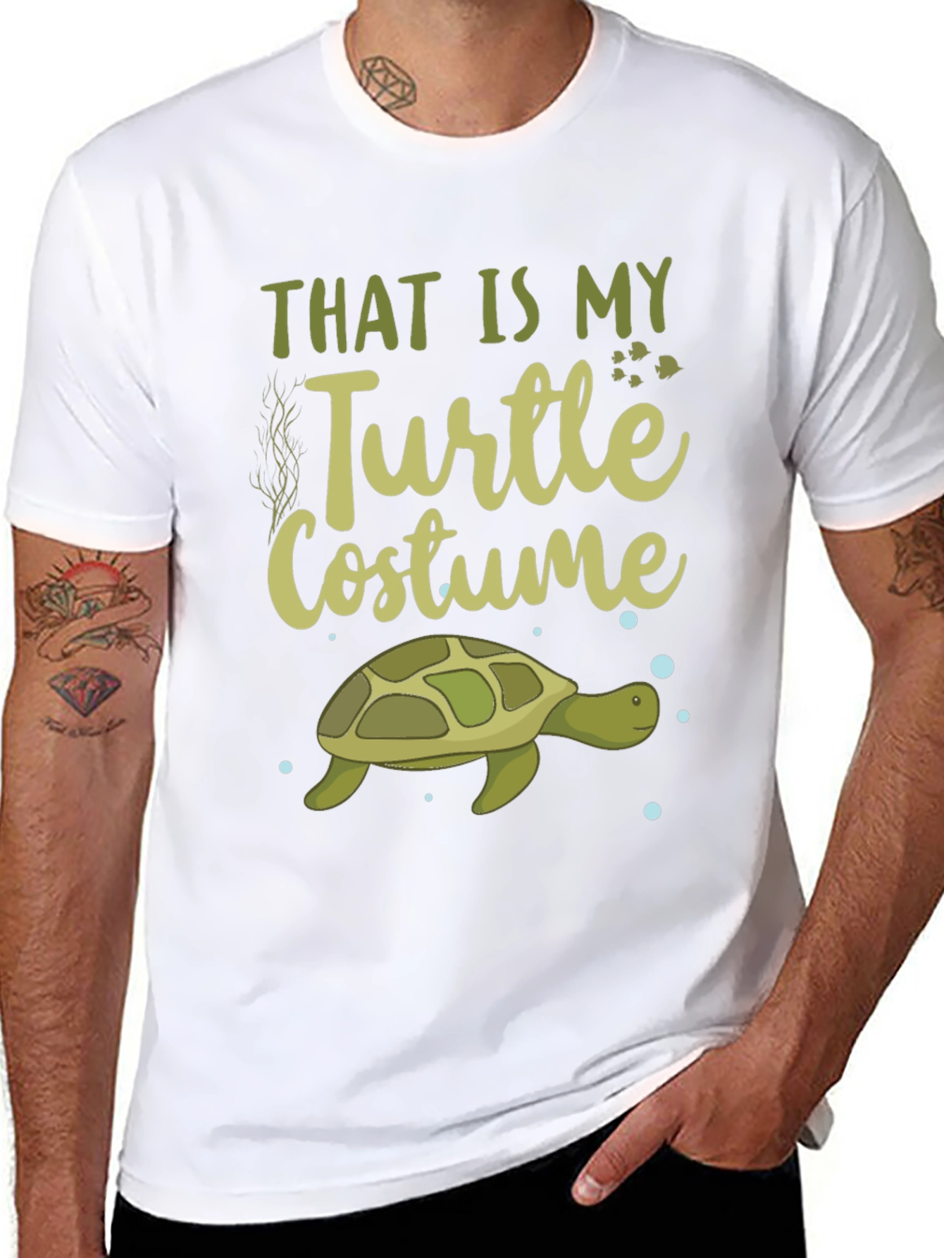 Black Turtle Costume T-Shirt - Funny Halloween Tee view 8